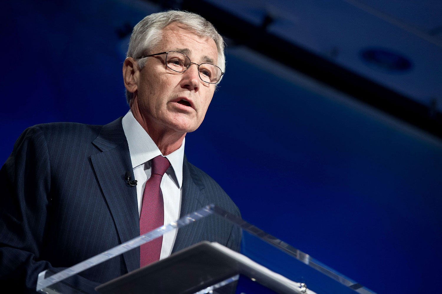 U.S. Defense Secretary Chuck Hagel speaks at the Wilson Center in Washington, D.C., on May 2, 2014.