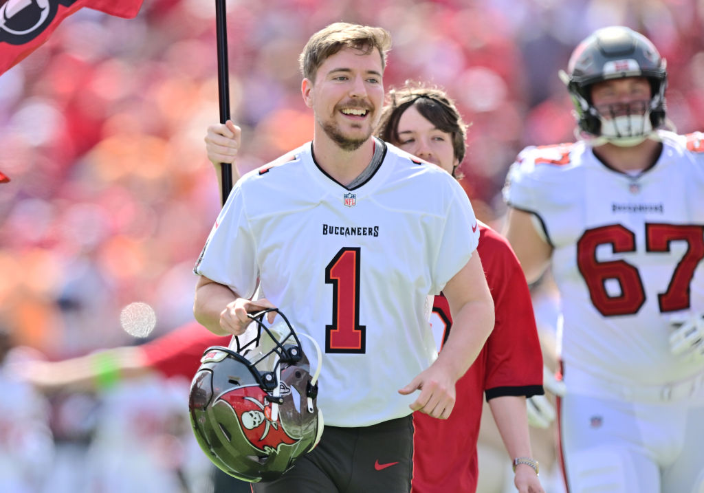 MrBeast in a football jersey