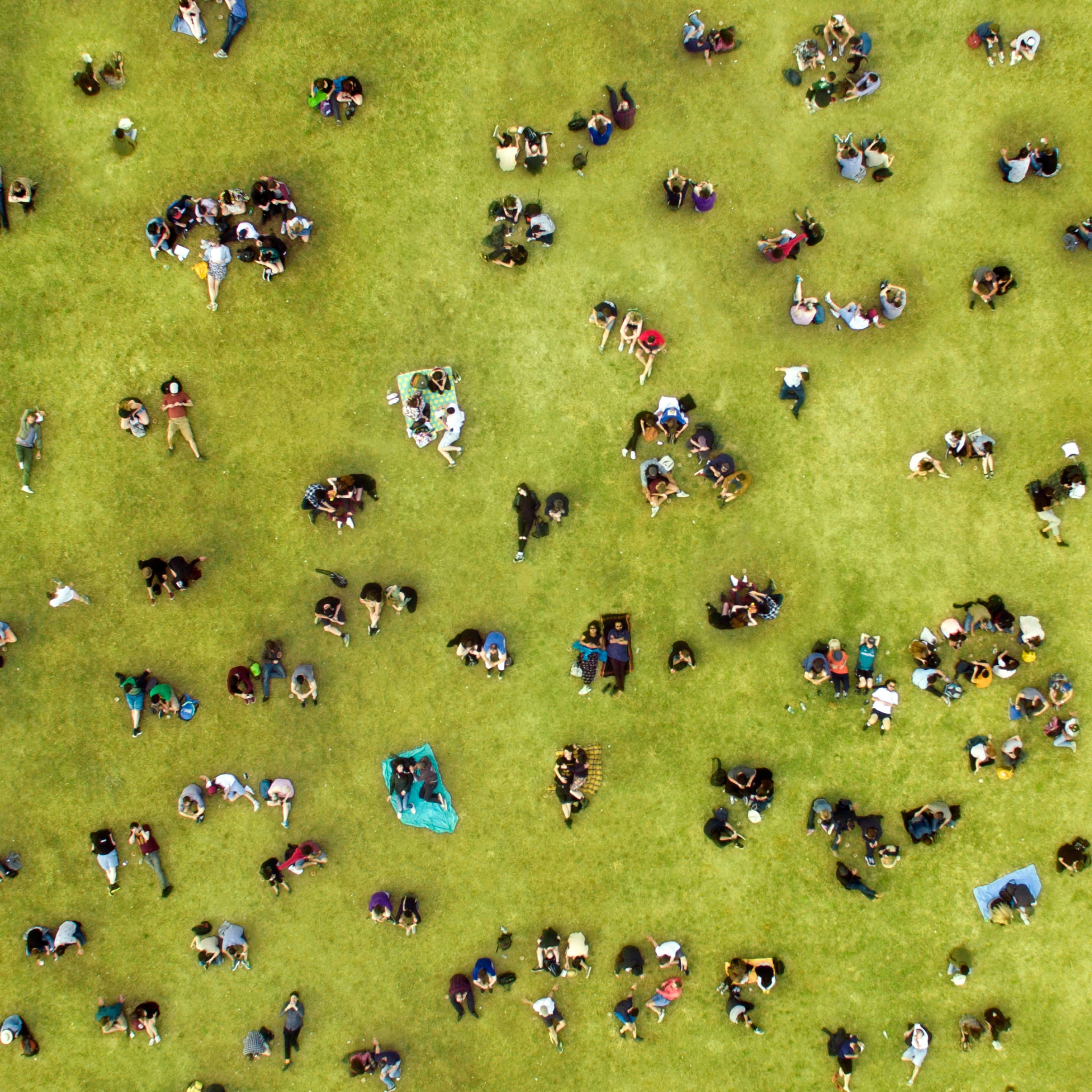 People sunbathing at central park