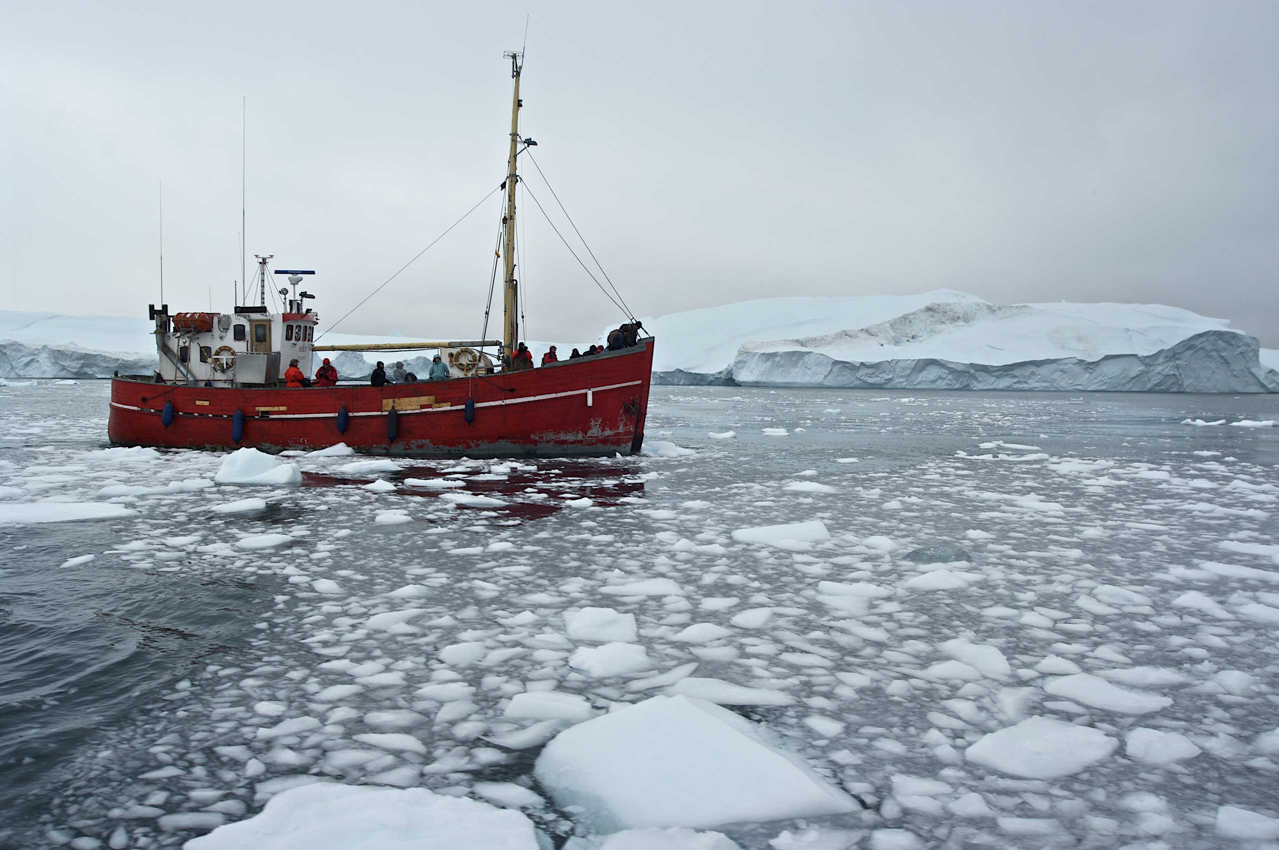 Ship among icebergs