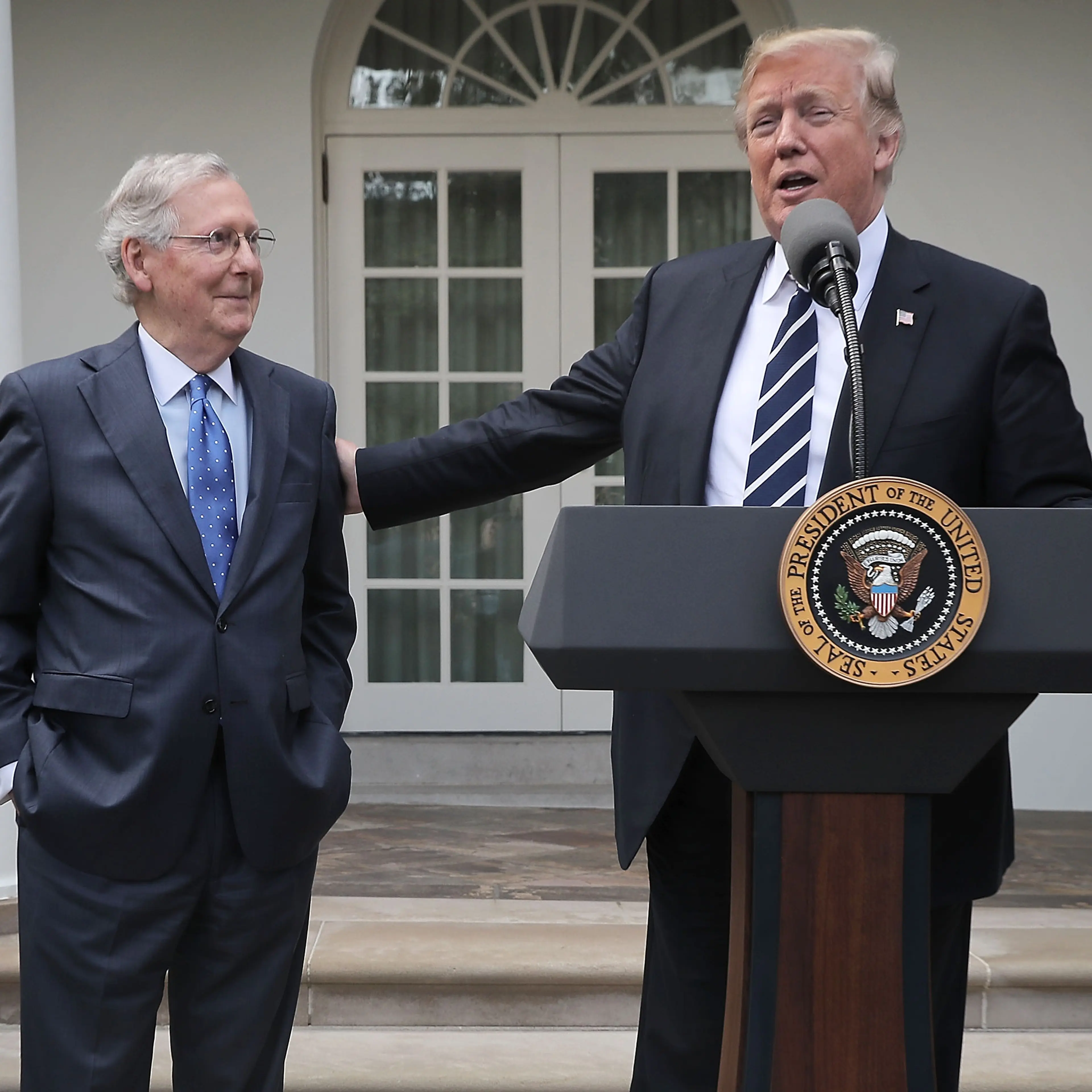 President Trump And Sen. Mitch McConnell Address Media After Working Lunch