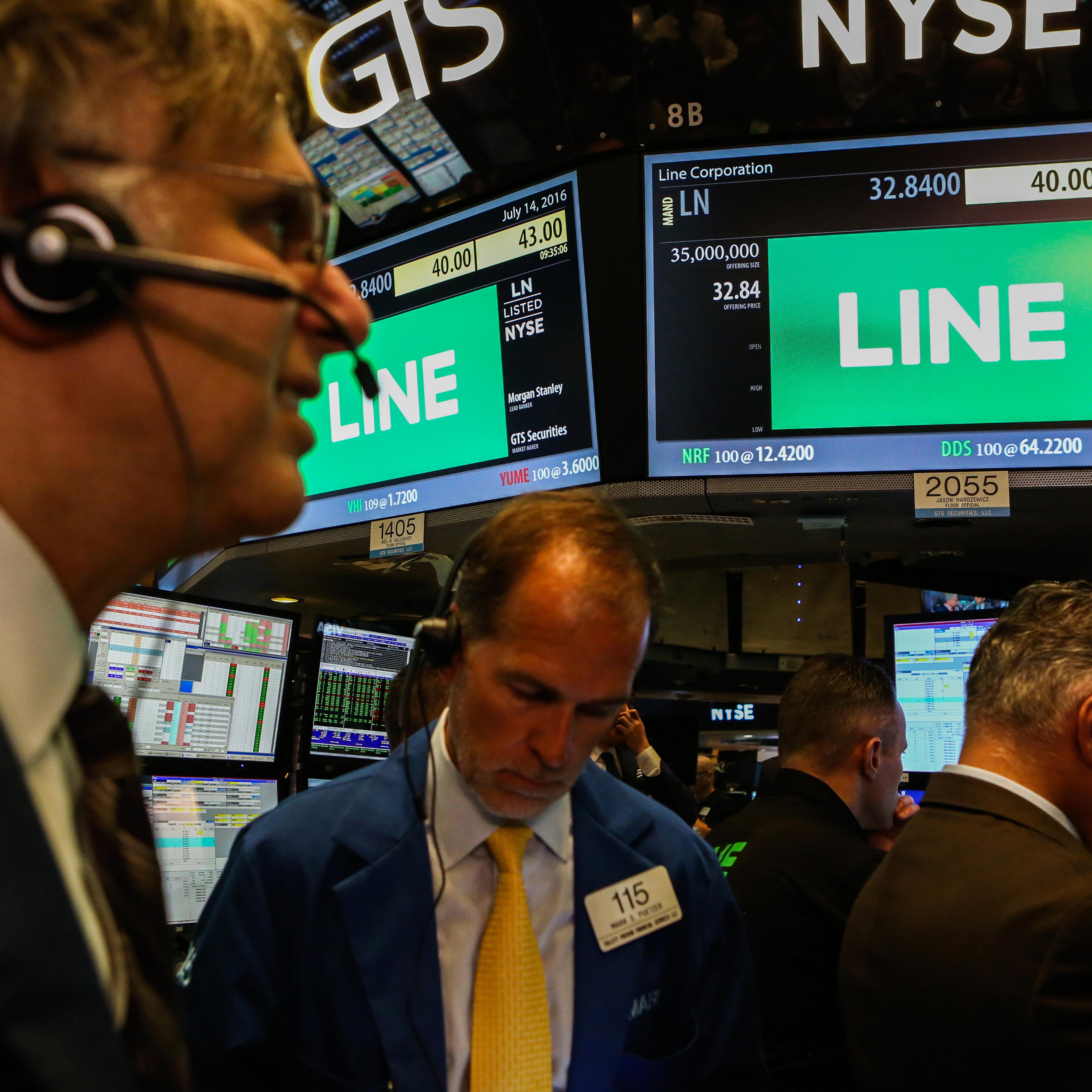 Trading On The Floor Of The NYSE As Line Corp. Debuts IPO