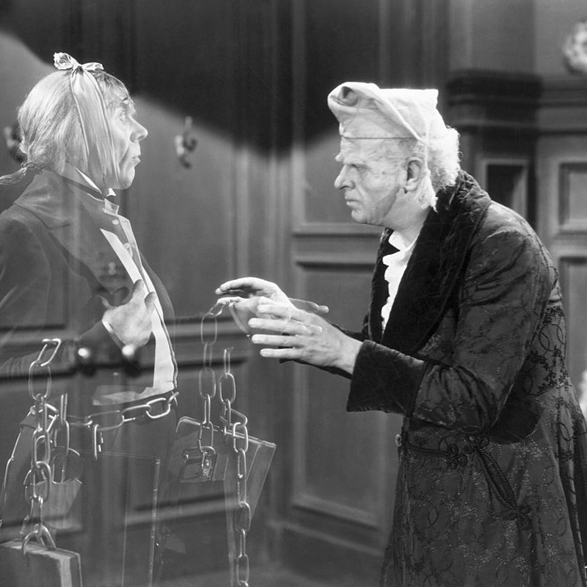 Ebenezer Scrooge Talking to Marley's Ghost