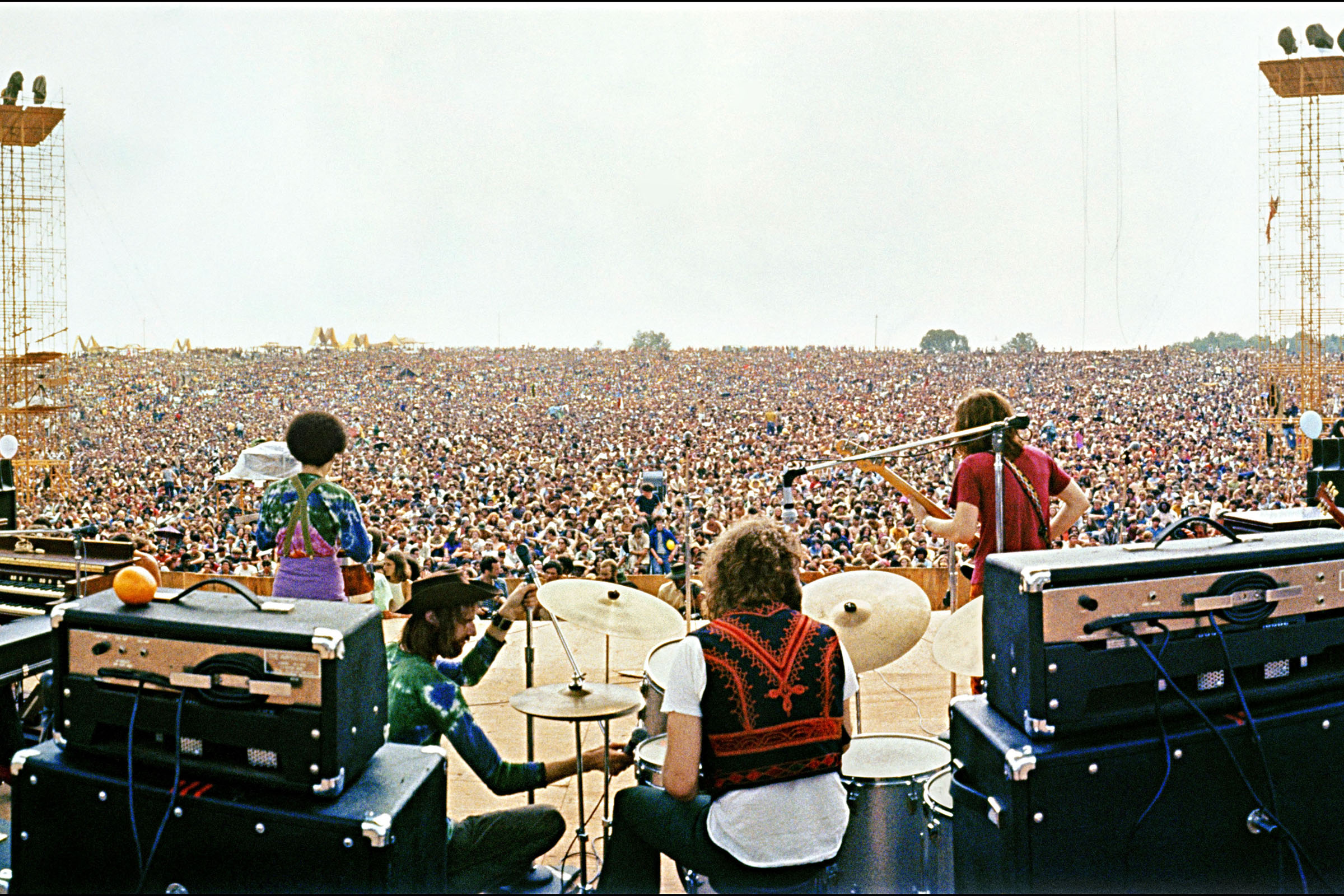 USA. Bethel, NY. 1969. Joe Cocker's band, Woodstock Festival.