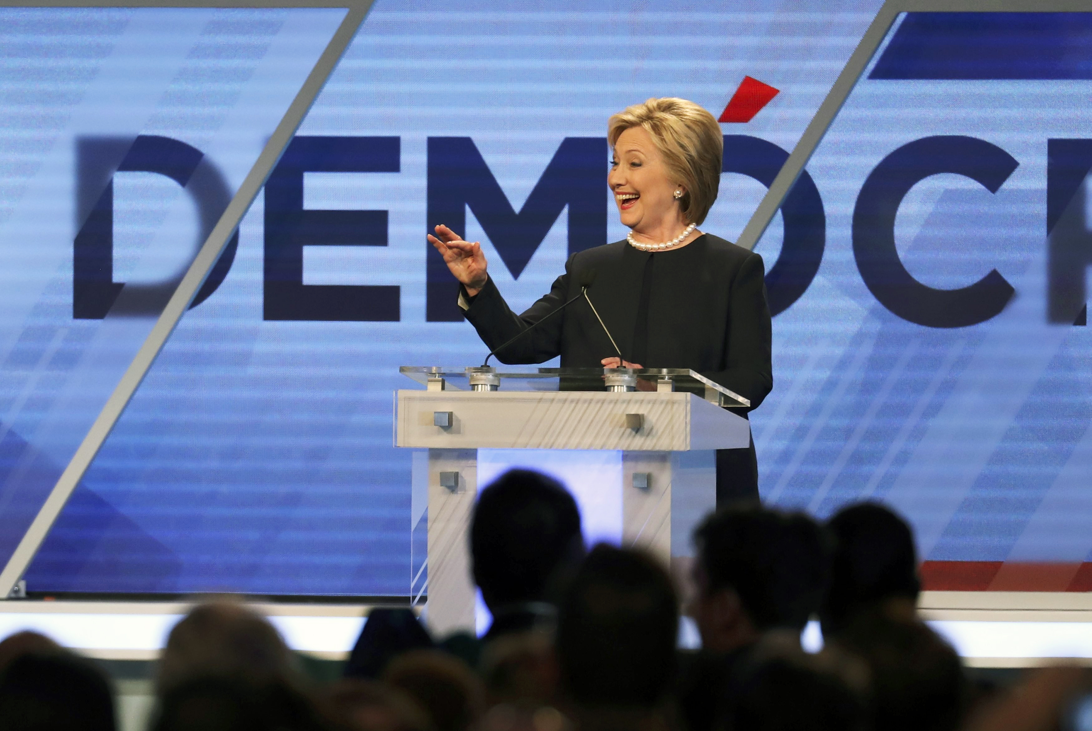 Democratic presidential candidate, former Secretary of State Hillary Clinton participates in a debate in Kendall, Fla. on March 9, 2016.
