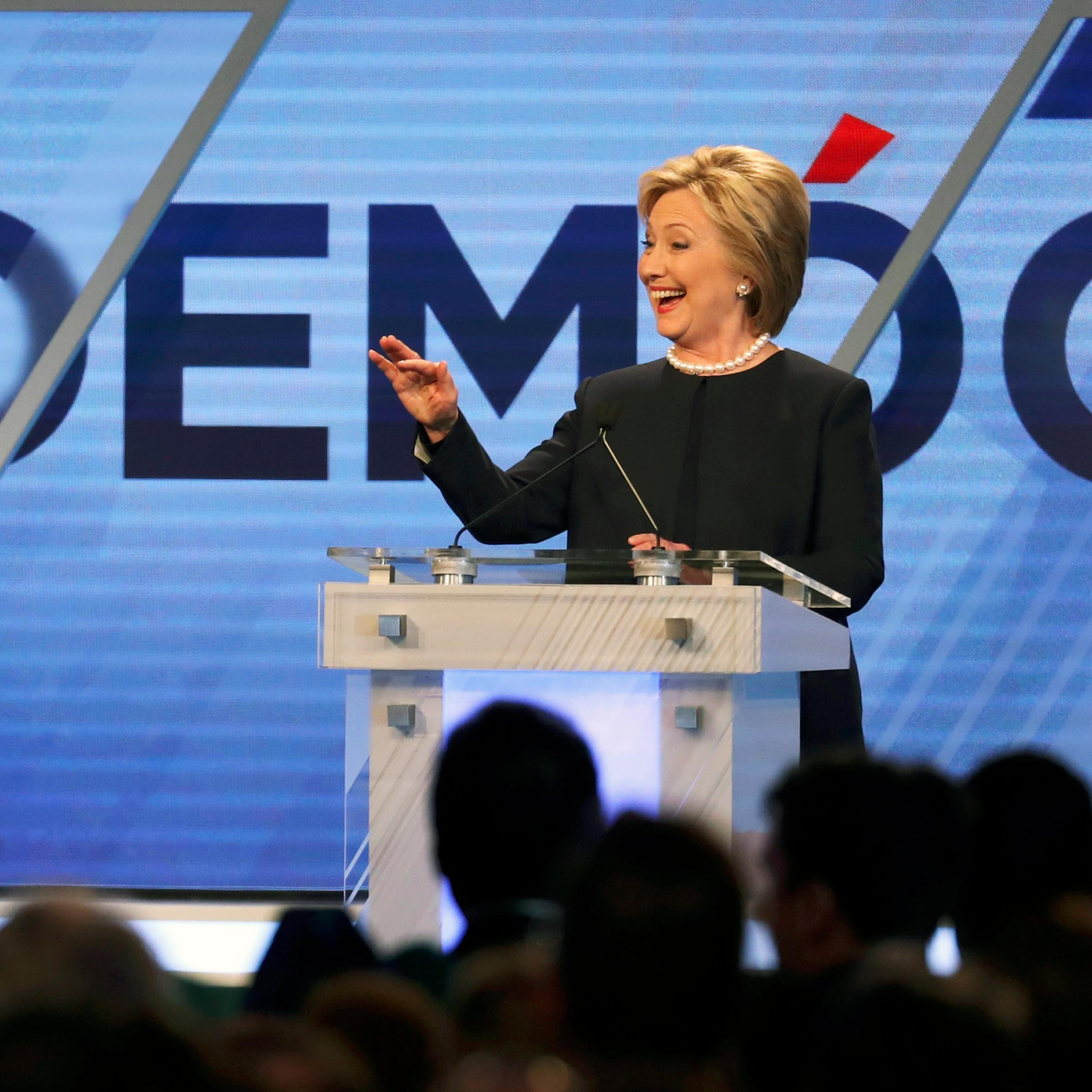 Democratic presidential candidate, former Secretary of State Hillary Clinton participates in a debate in Kendall, Fla. on March 9, 2016.