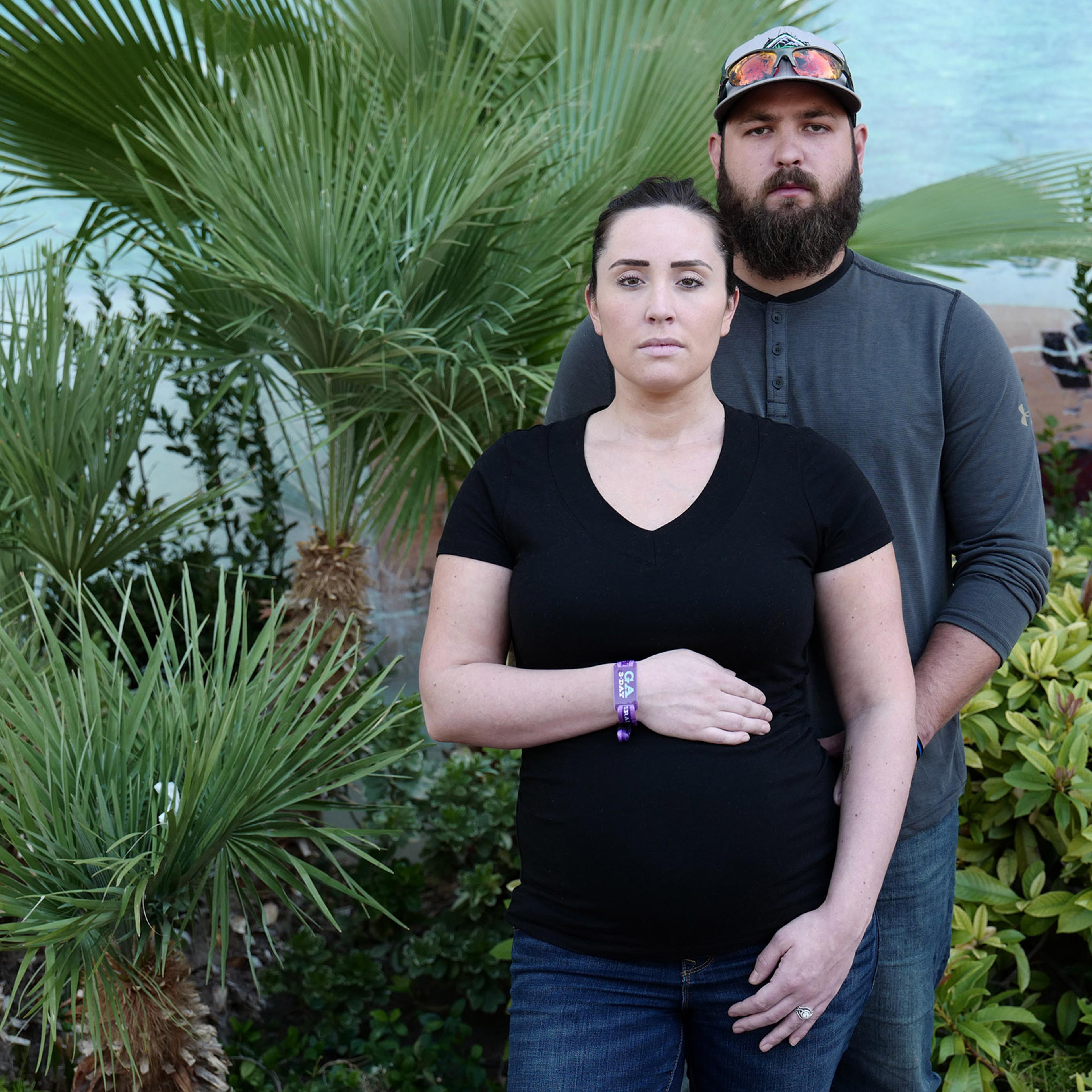 Kelsey Clark, age 25, (8 months pregnant), and husband Toby Clark, age 27, from Olympia, Washington, photographed in Las Vegas, Oct. 3, 2017.