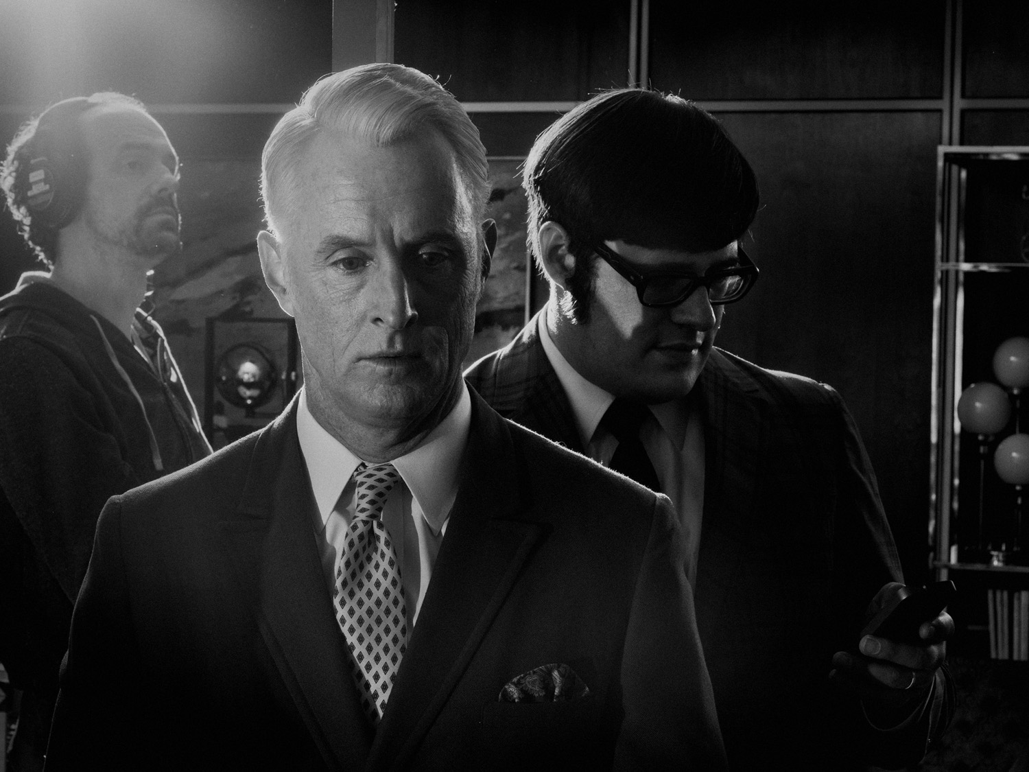 Mad Men Matthew Weiner Christina Hendricks TV 2014 Advertising Alex Majoli John Slattery as Roger Sterling (Center) and Rich Sommer as Harry Crane (Right)