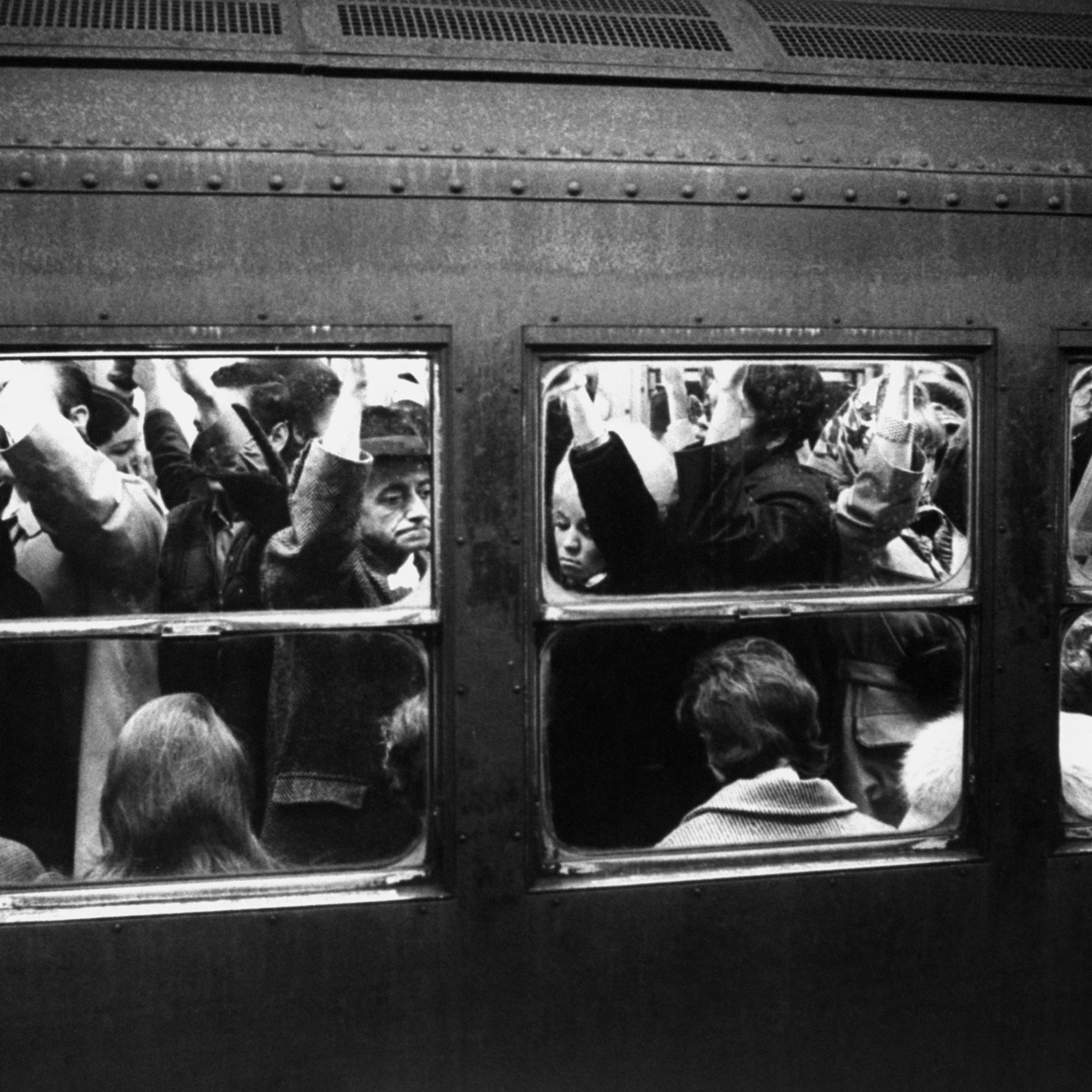 Scene on the New York City subway, 1969.