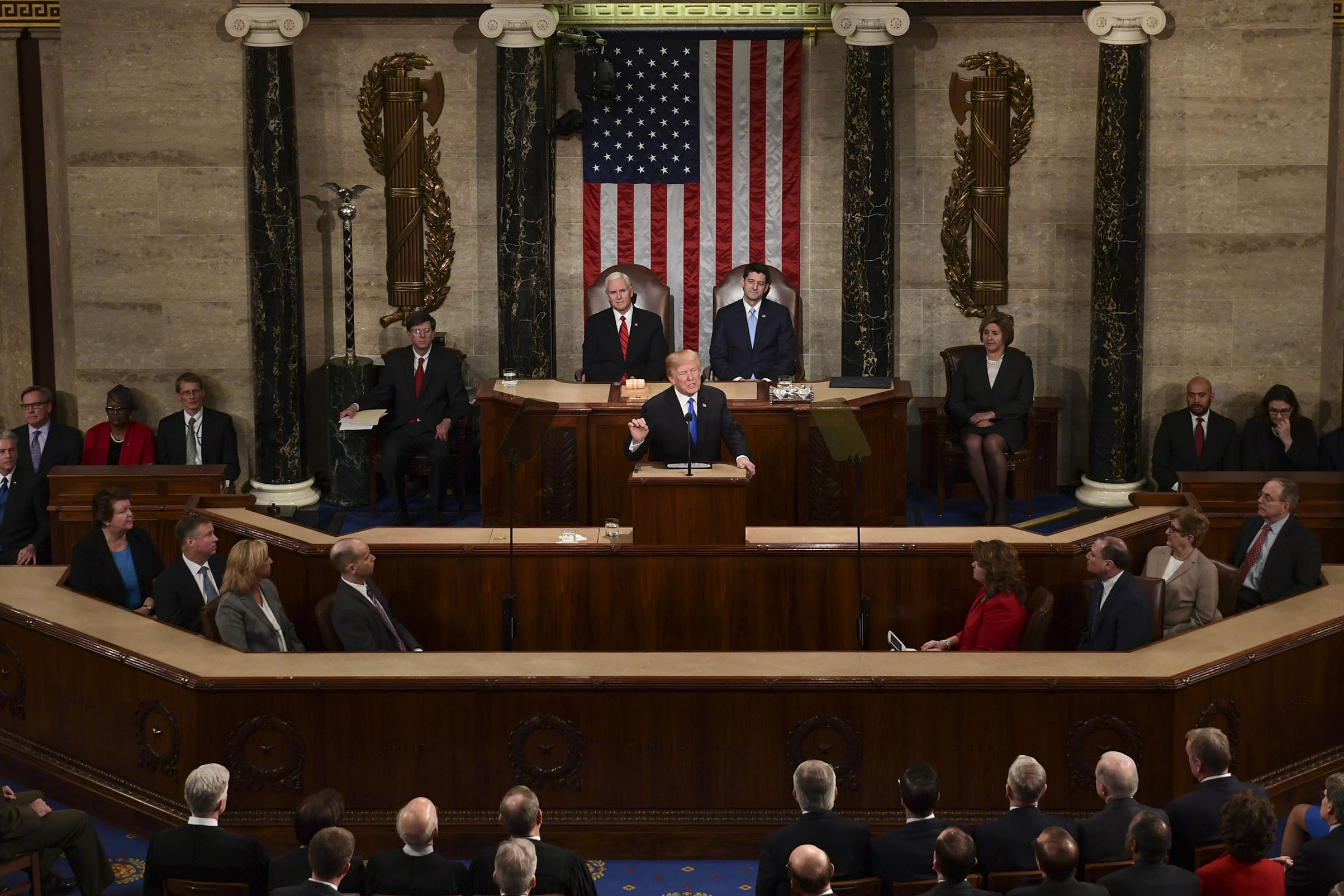 President Donald Trump delivers his State of the Union address in 2018