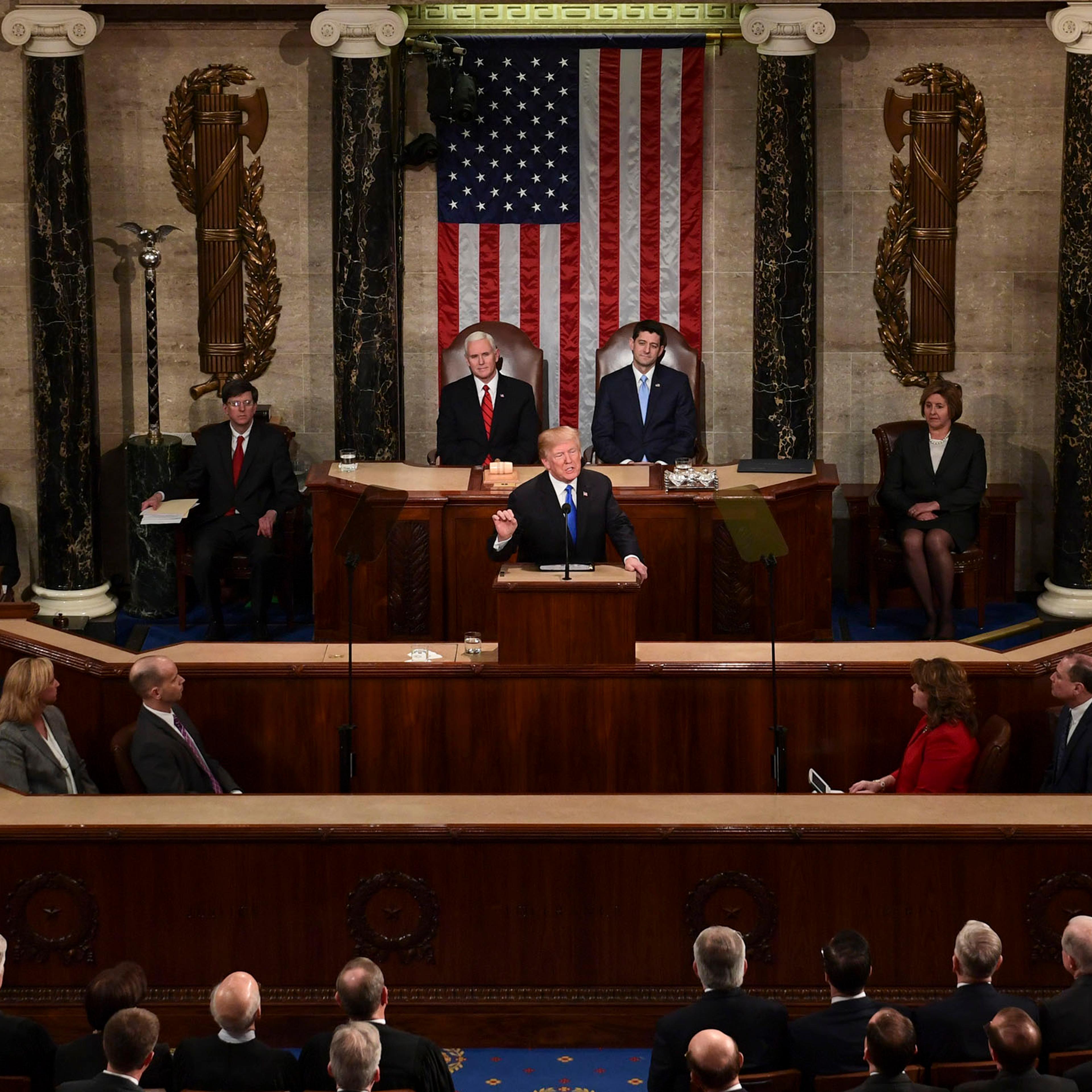 President Donald Trump delivers his State of the Union address in 2018