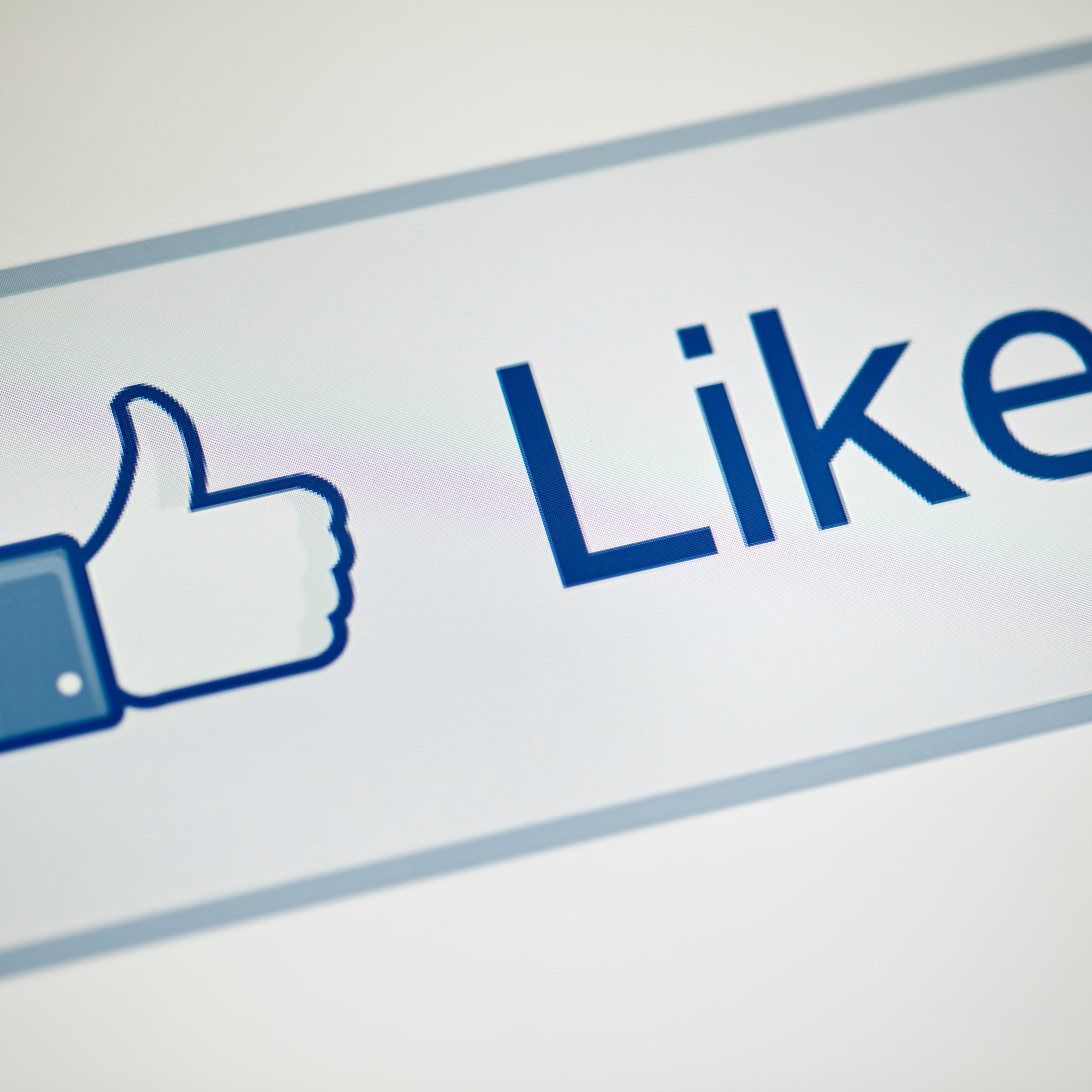 A view of Facebook's "Like" button May 1