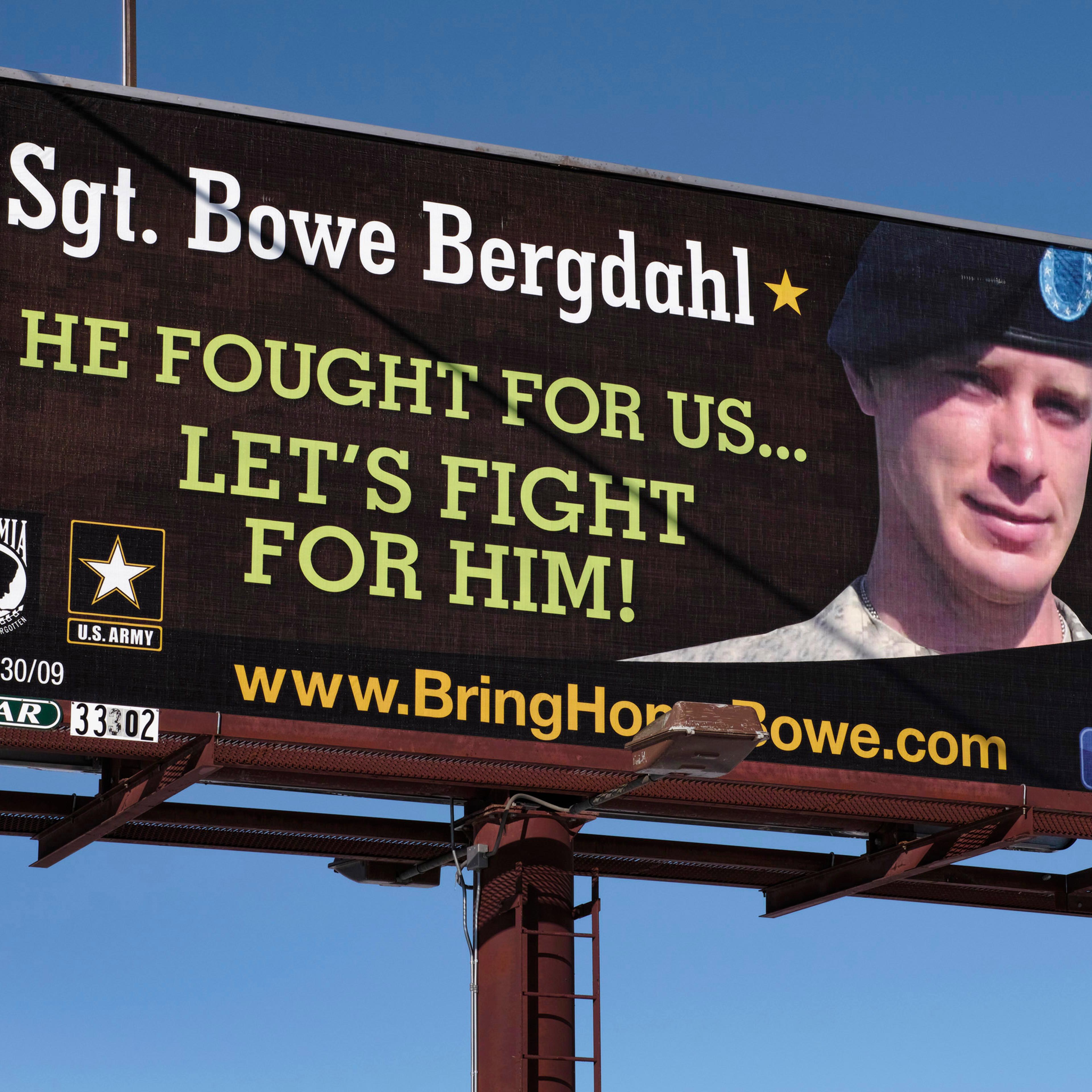 A billboard calling for the release of U.S. Army Sergeant Bowe Bergdahl near Spokane Washington