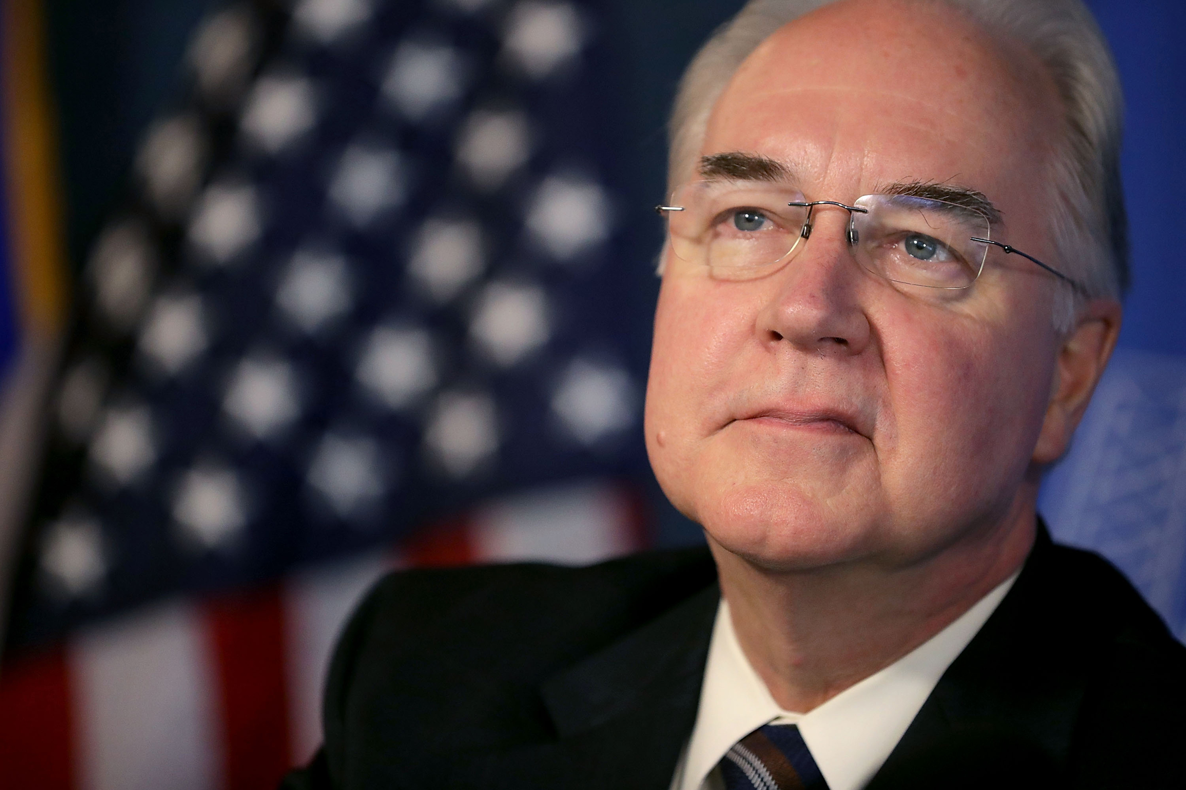 Heath and Human Services Secretary Tom Price participates in an event to promote the flu vaccine at the National Press Club Sept. 28, 2017 in Washington.