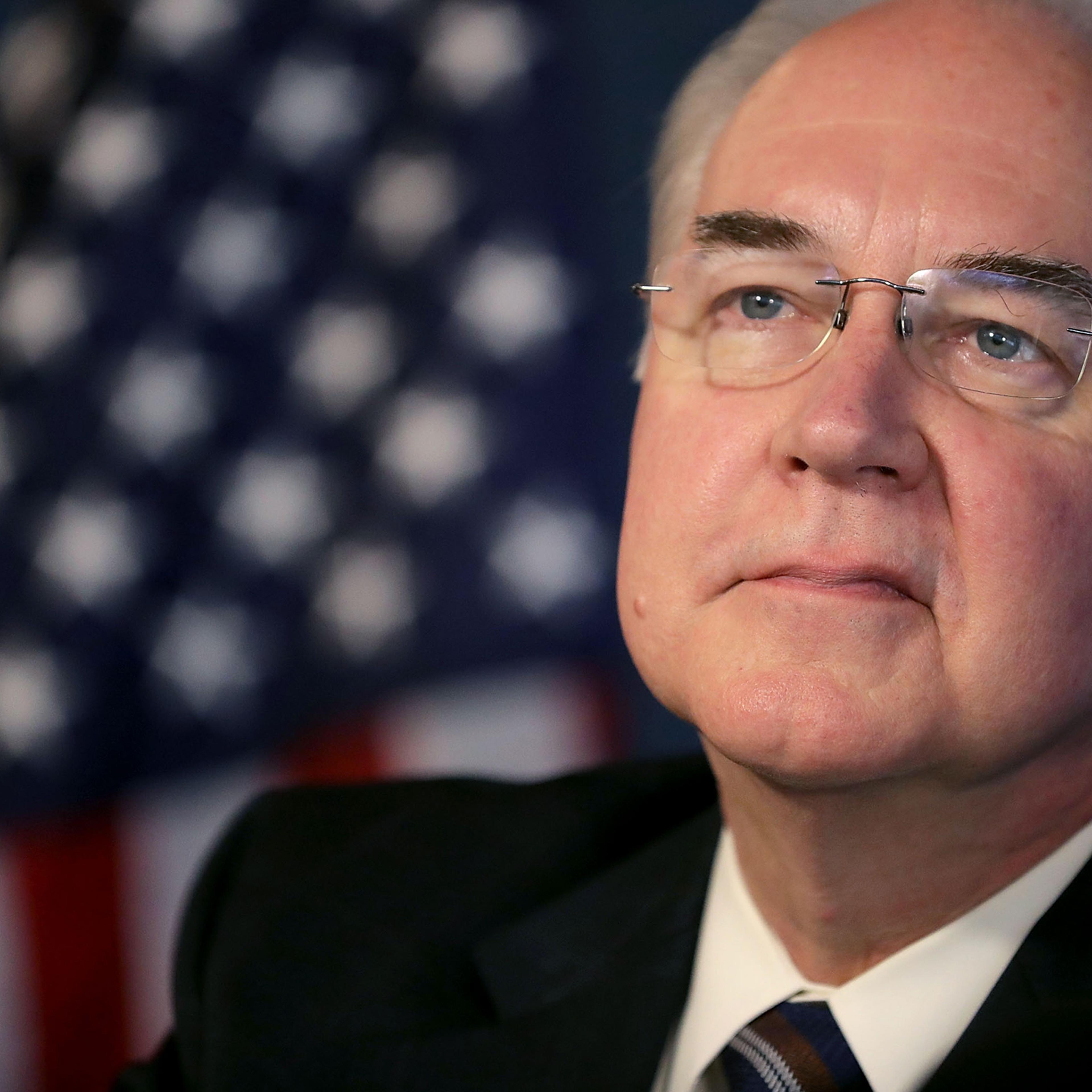 Heath and Human Services Secretary Tom Price participates in an event to promote the flu vaccine at the National Press Club Sept. 28, 2017 in Washington.