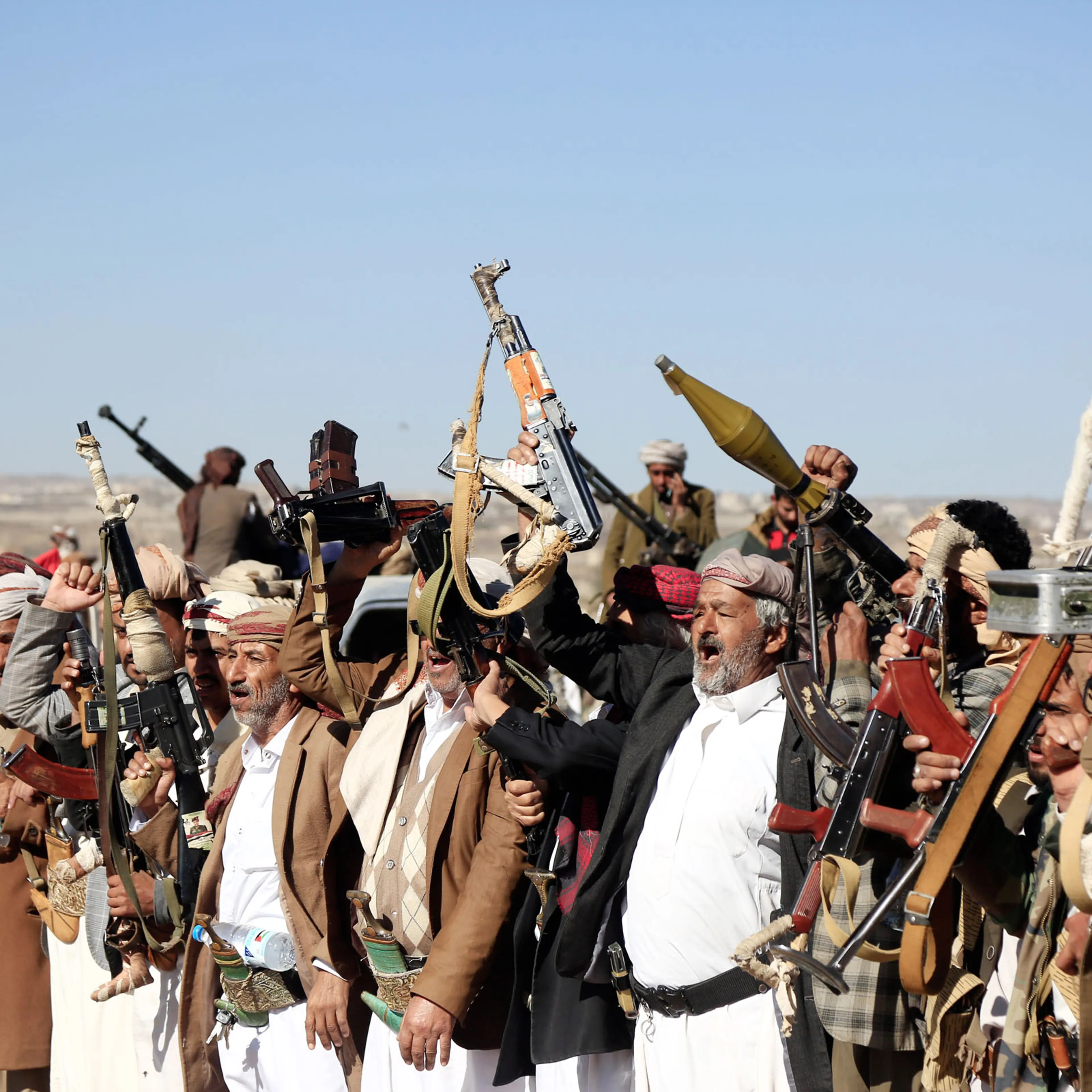 Yemen's Houthis Tribal Supporters Gathering And Parade Against Israel, U.S. - U.K. 2024