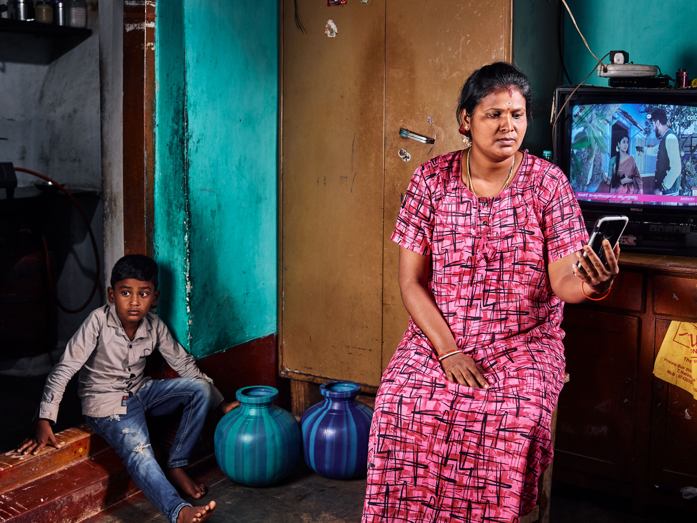 Rajeshwari N., 29, left her job as a garment factory worker because of health issues. Now she is able to work for Karya, a nonprofit AI data company in southern India.