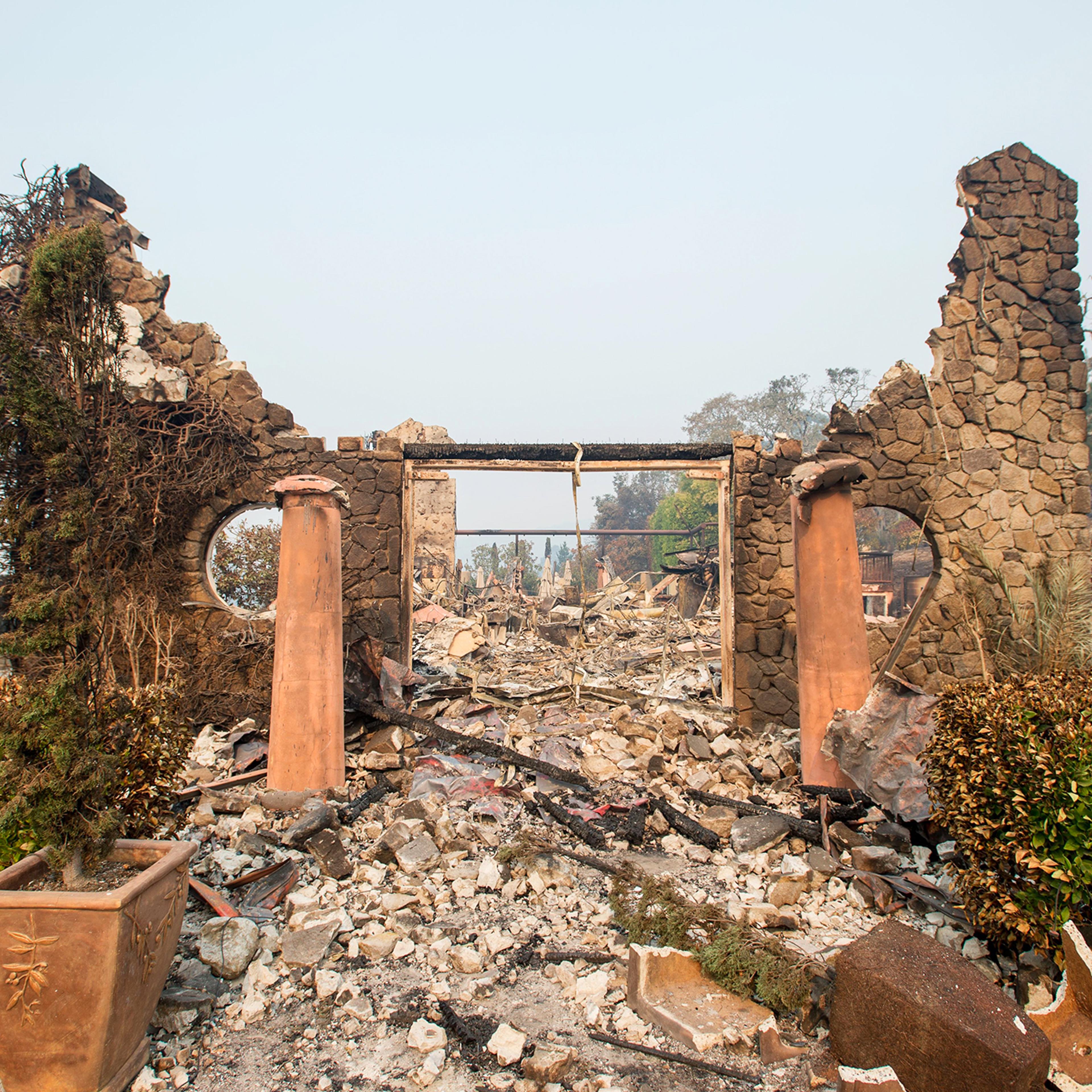 The Signorello Estate winery, in Napa, Calif., seen on Oct. 11, after fire destroyed it
