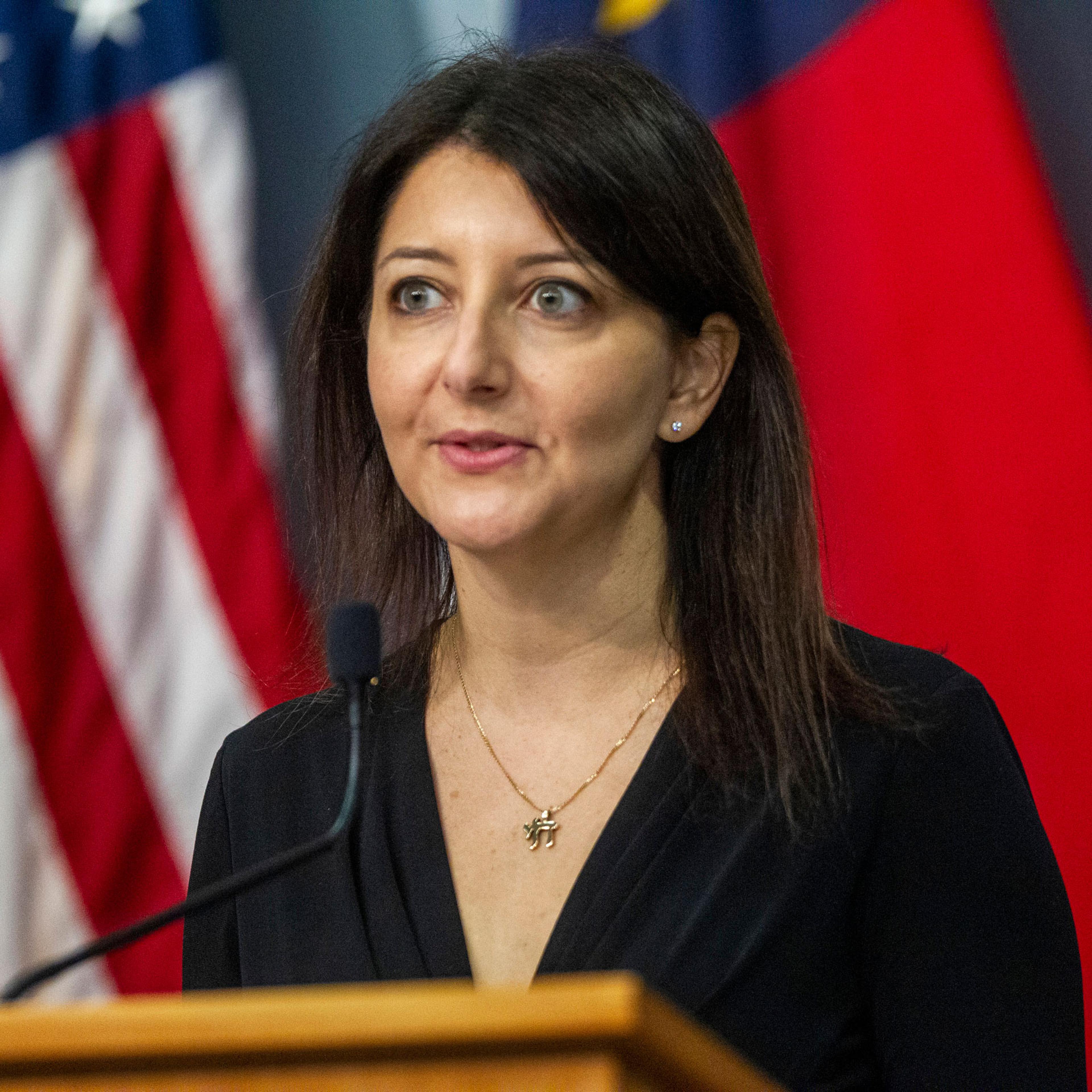 Dr. Mandy Cohen speaks during a briefing