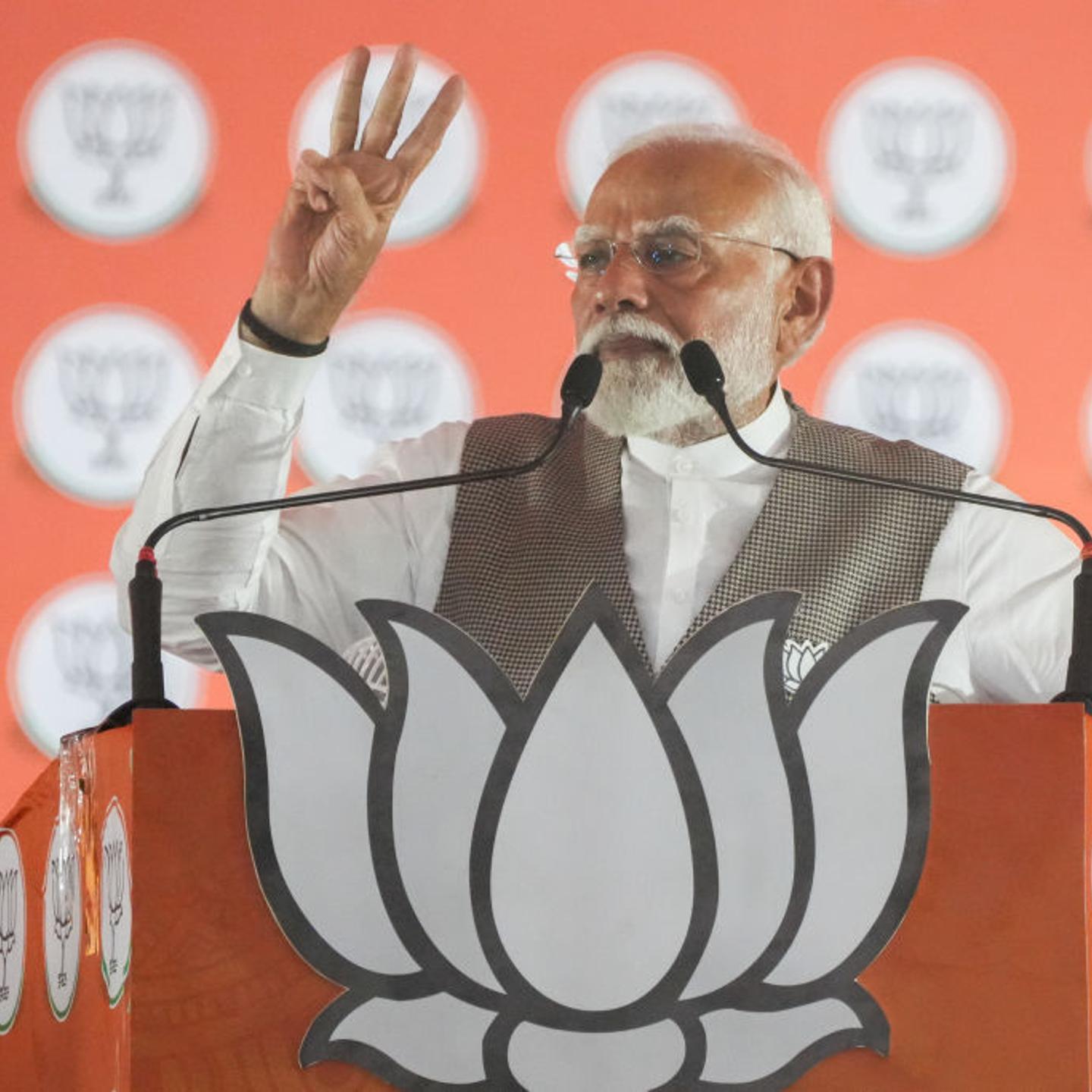 Indian Prime Minister Narendra Modi Campaign Rally in Delhi