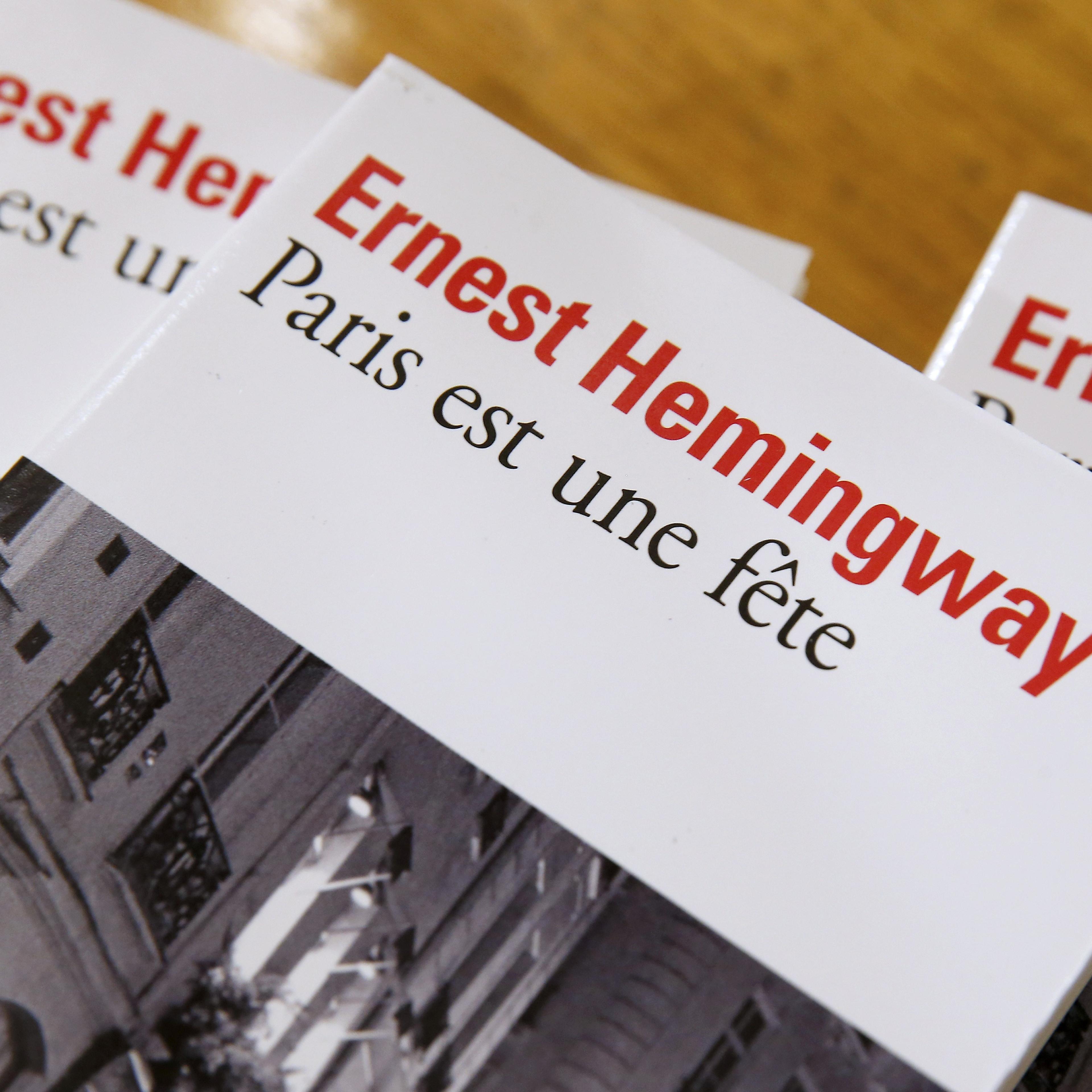 Copies of Ernest Hemingway's novel "Paris est une fete" ("A Moveable Feast") in Paris on Nov. 20, 2015.