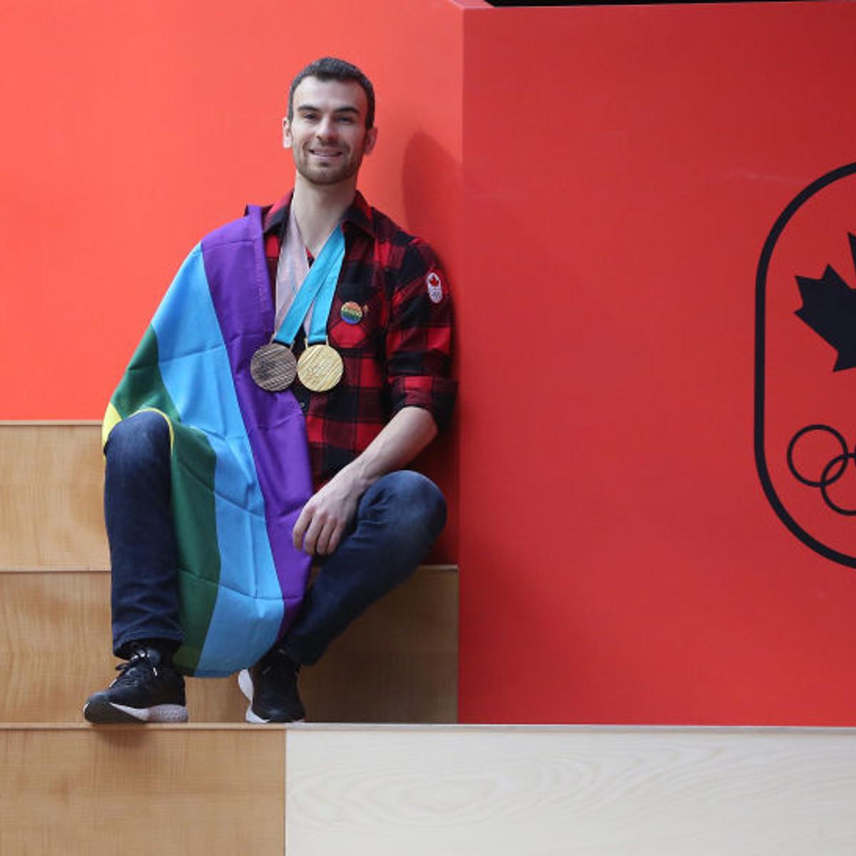 Pairs Figure Skater and Gold and Bronze medalist Eric Radford was on hand at the opening of Pride House hosted by Canada House