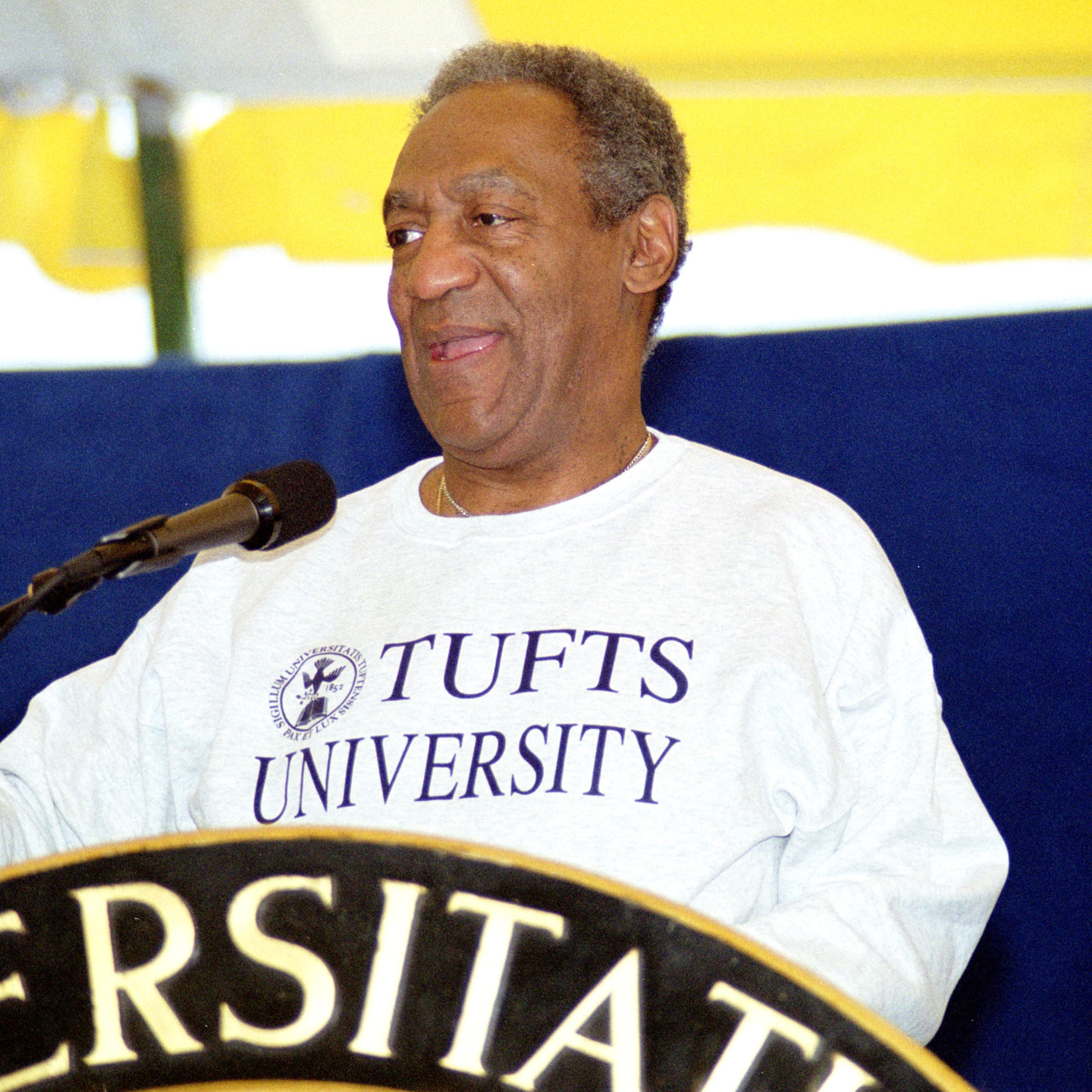 Comedian Bill Cosby speaks to graduates on May 21, 2000 after receiving an honorary degree from Tufts University in Medford, MA.