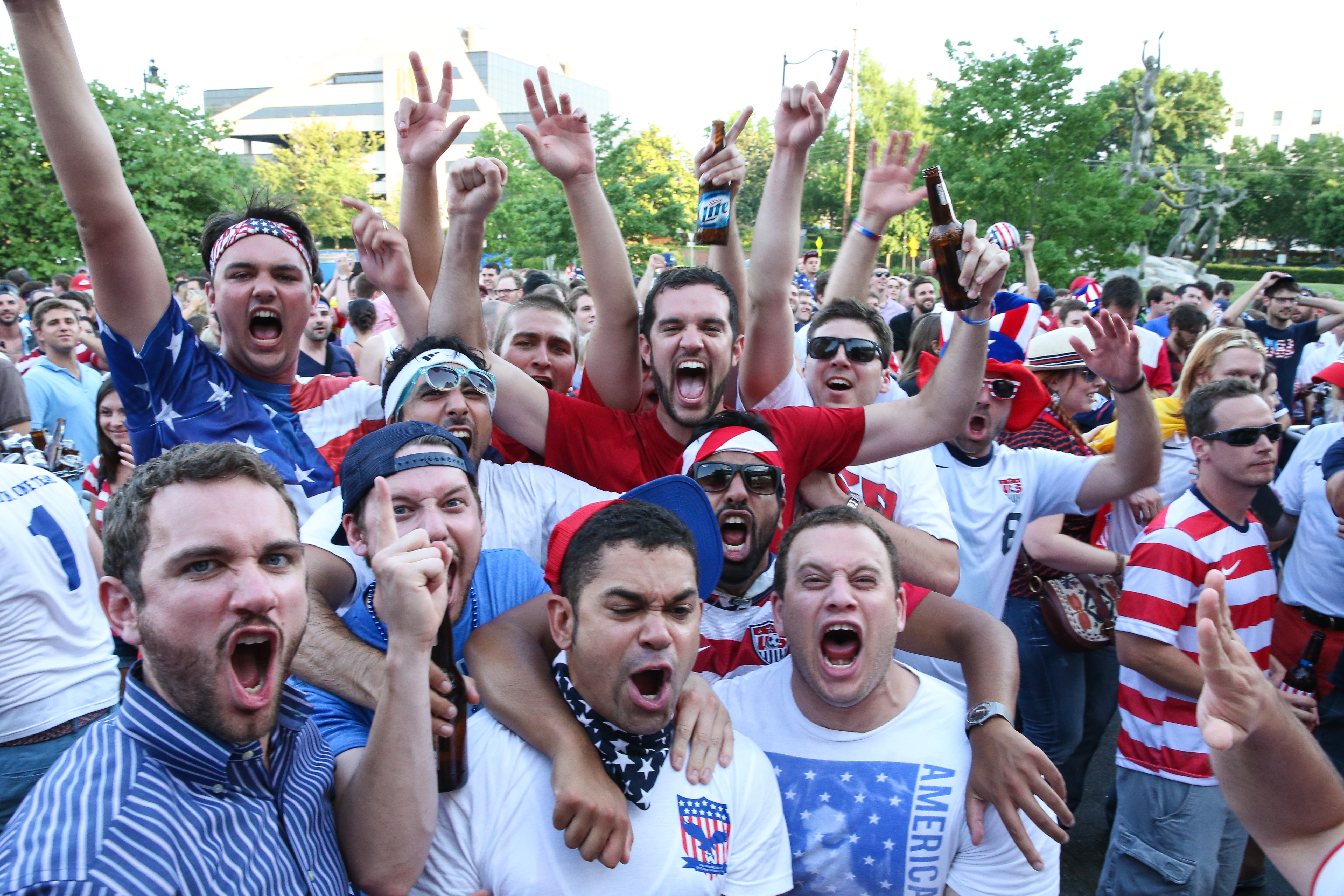 Team USA Fans Celebrate Win Over Ghana
