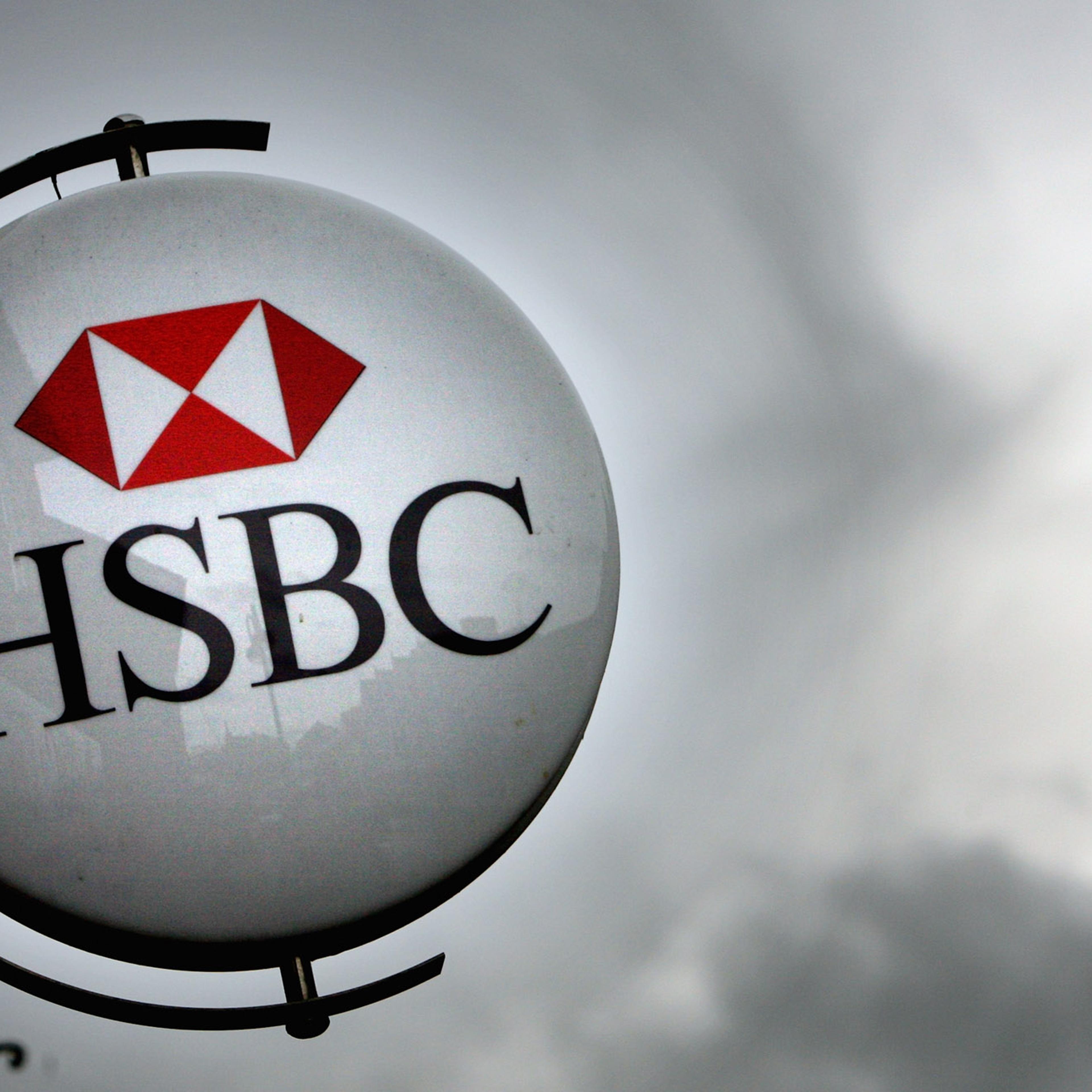 The HSBC logo is displayed in Street, England, on March 3, 2008.