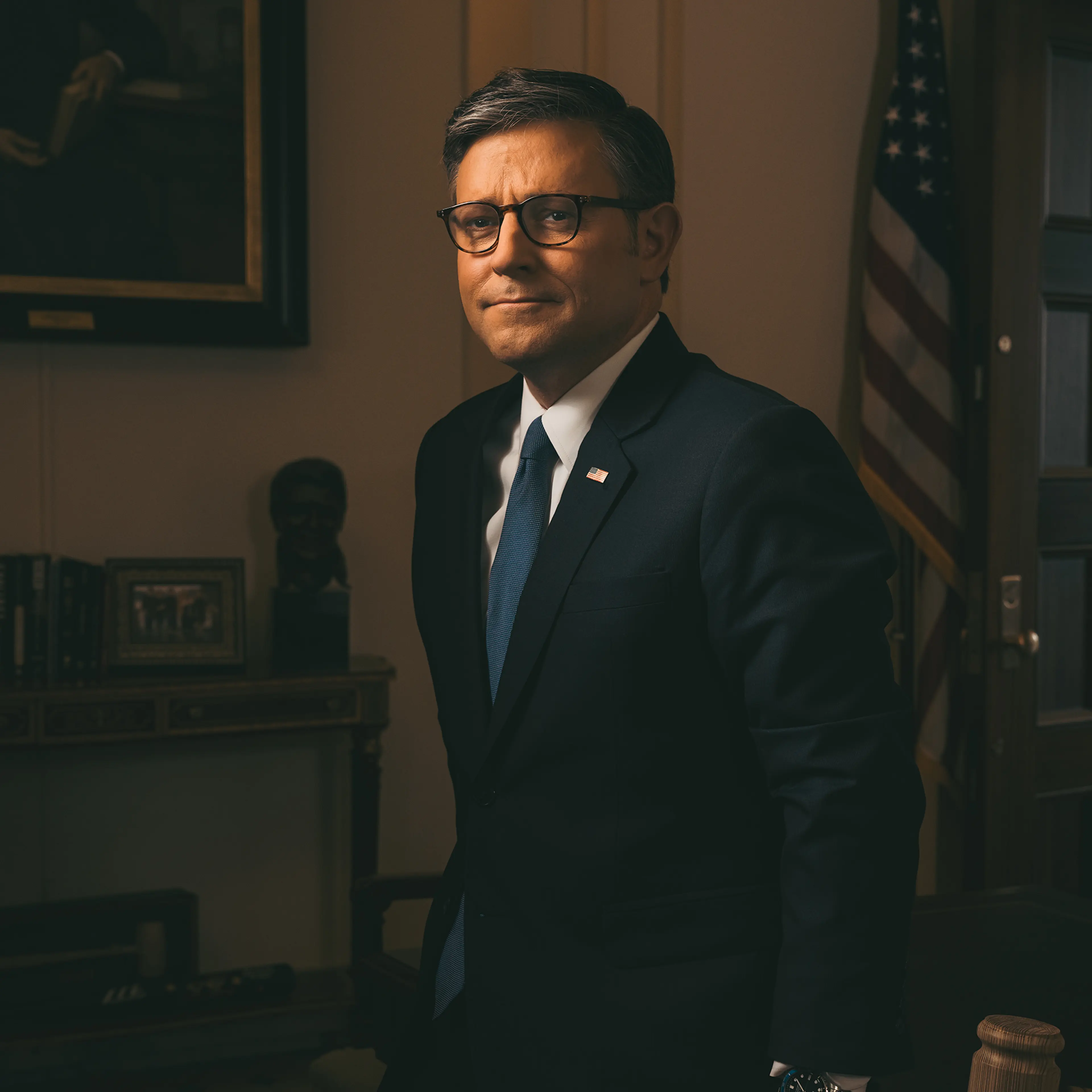 Speaker Johnson in his office at the U.S. Capitol on July 18, 2025.