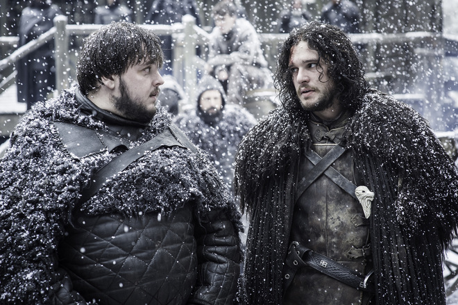 John Bradley and Kit Harington in Game of Thrones