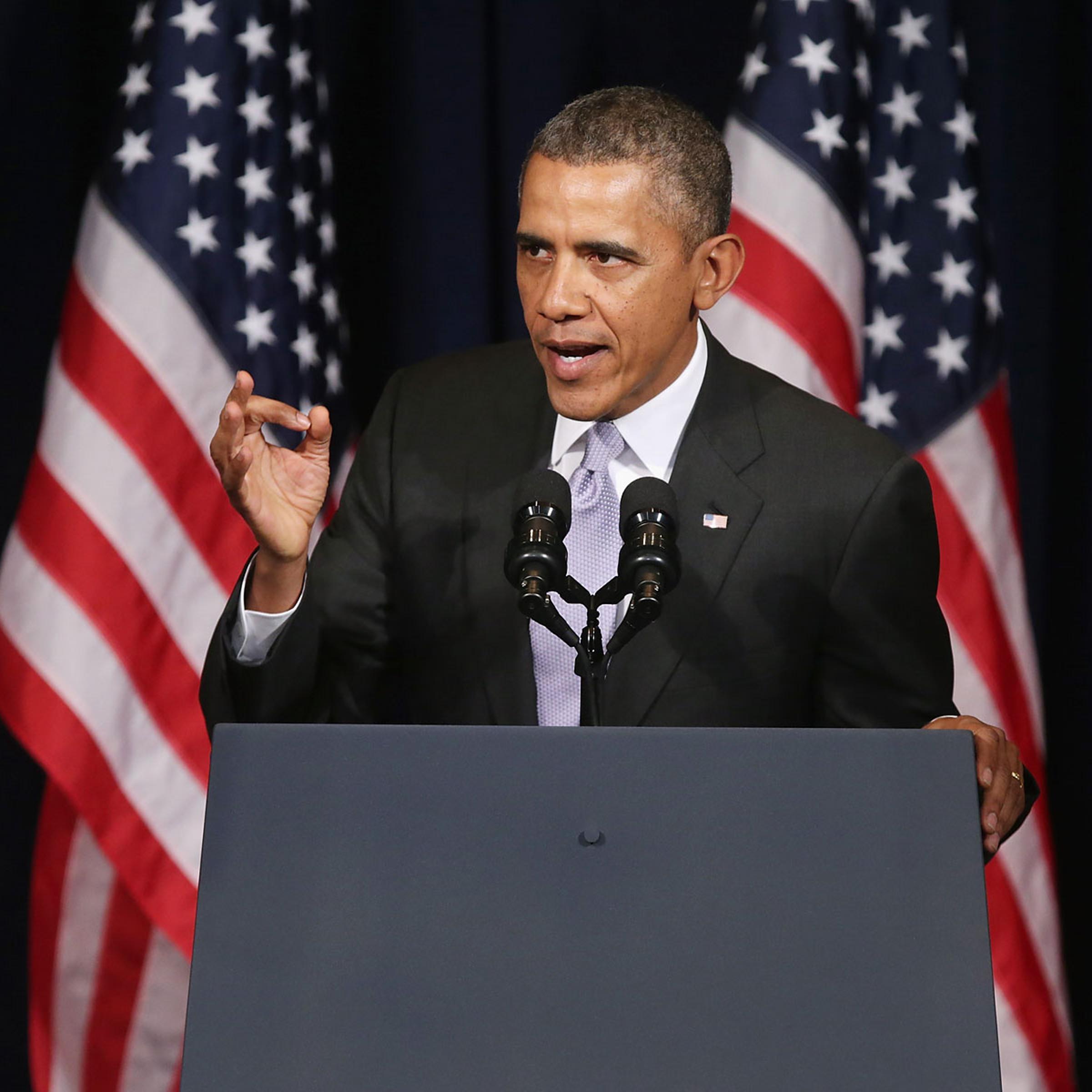 President Obama Addresses The Winter Conference Of The Democratic National Committee