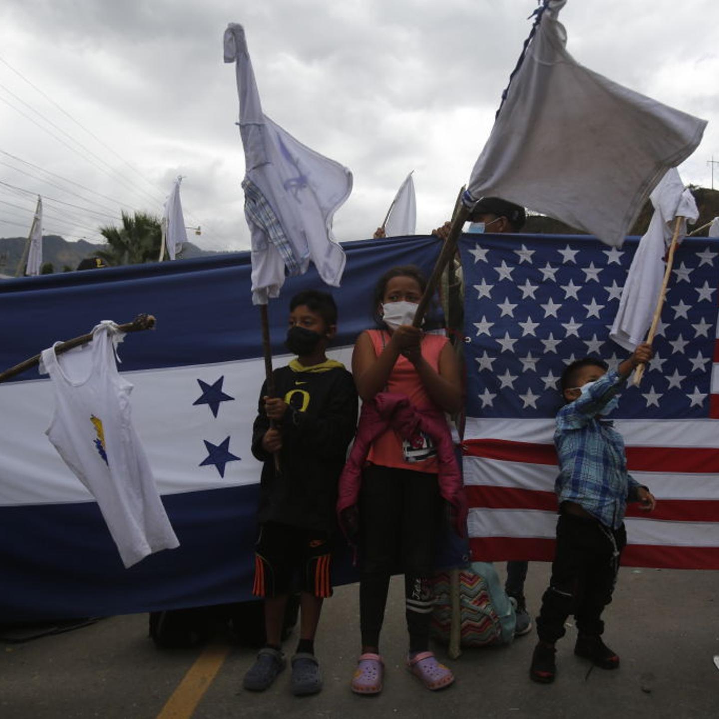 Migrants in Guatemala who arrived in caravan from Honduras