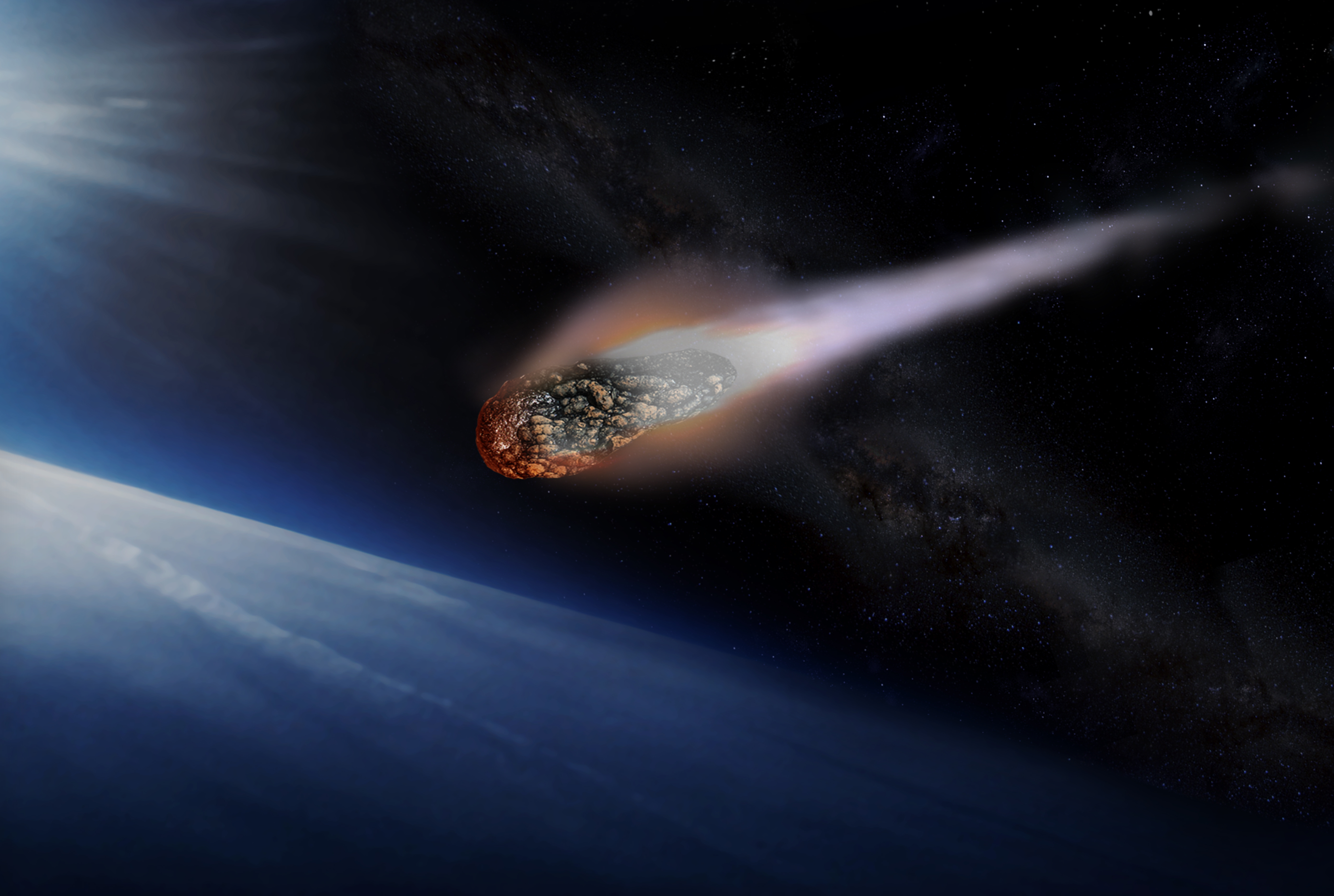 Asteroid entering Earth's atmosphere