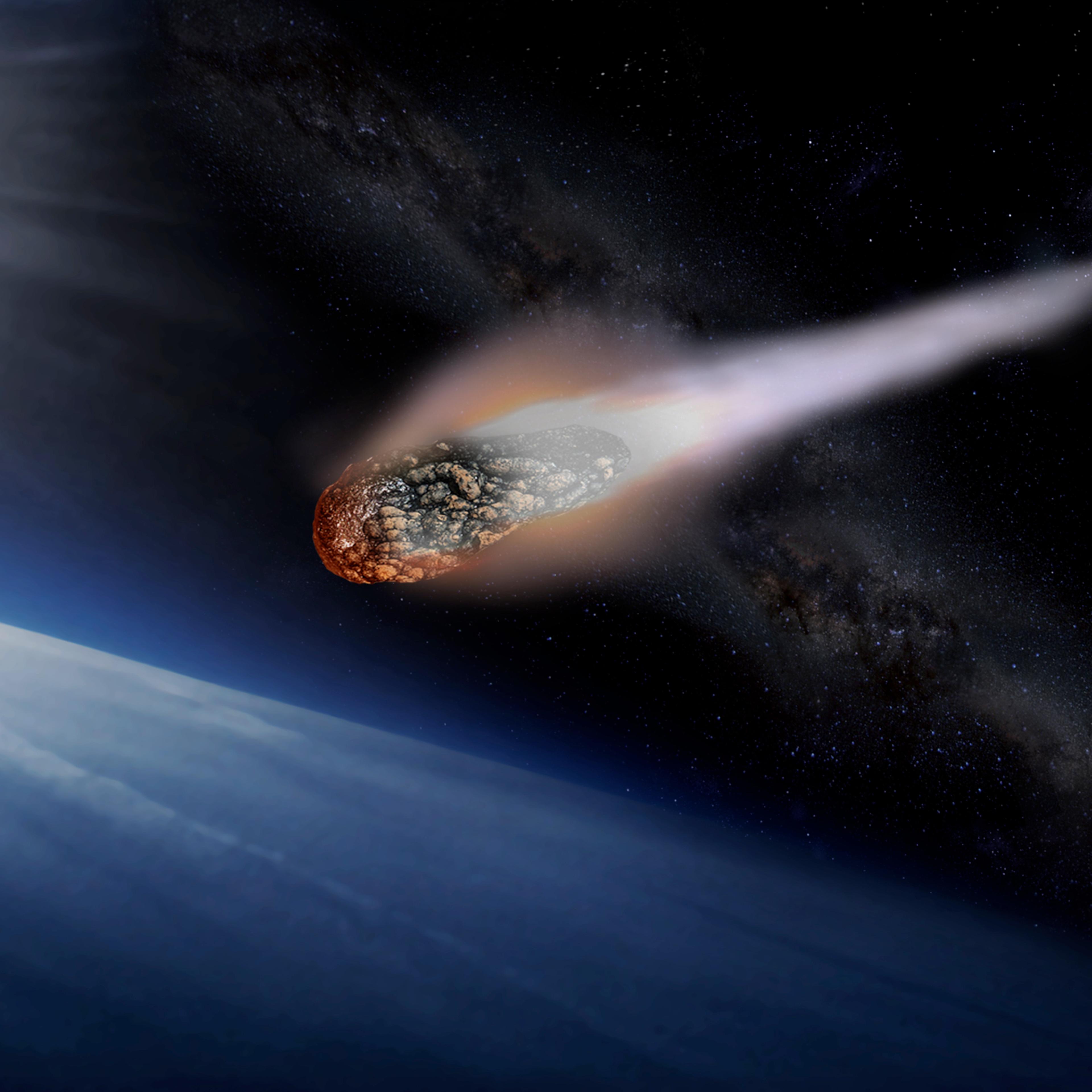 Asteroid entering Earth's atmosphere