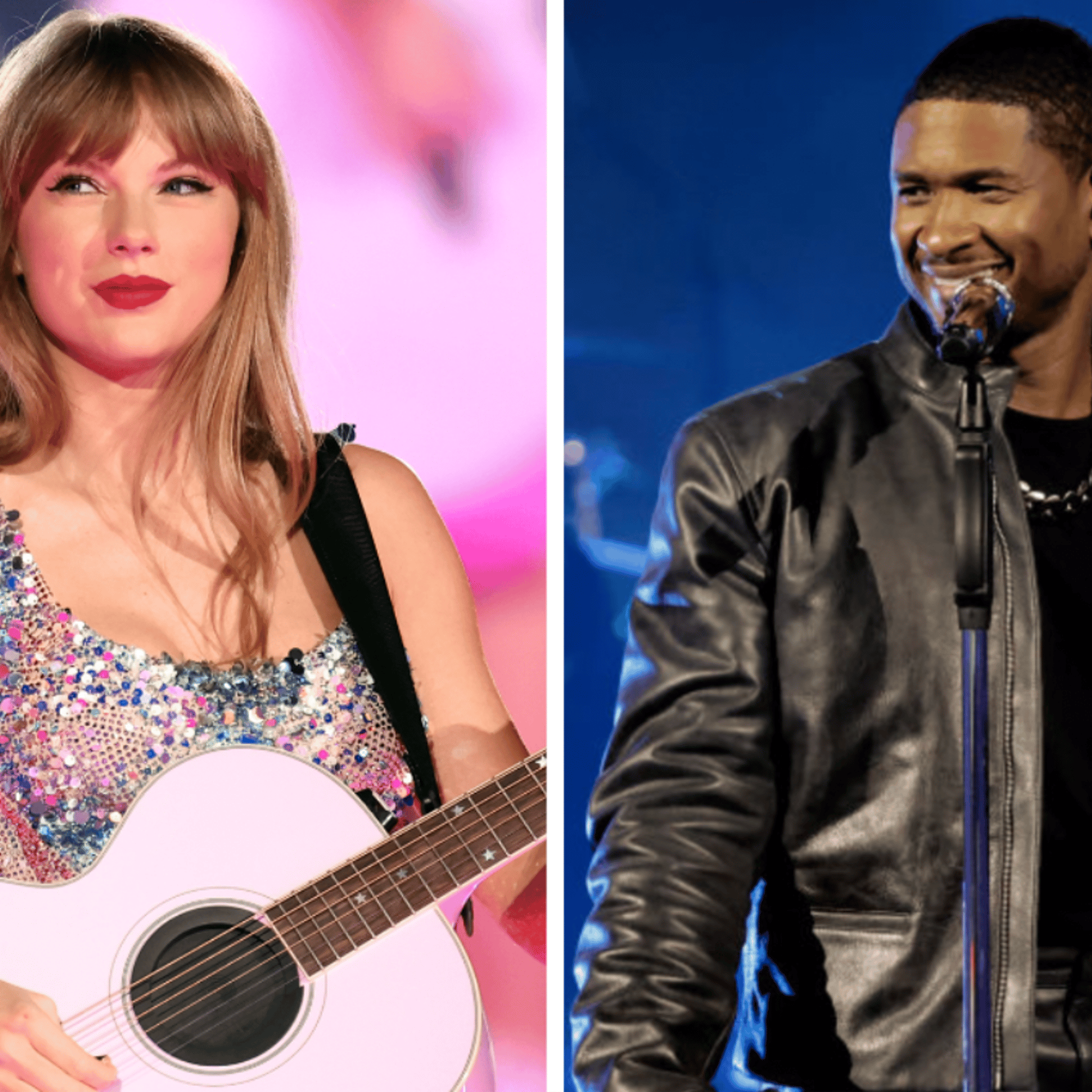 Taylor Swift, Usher split image