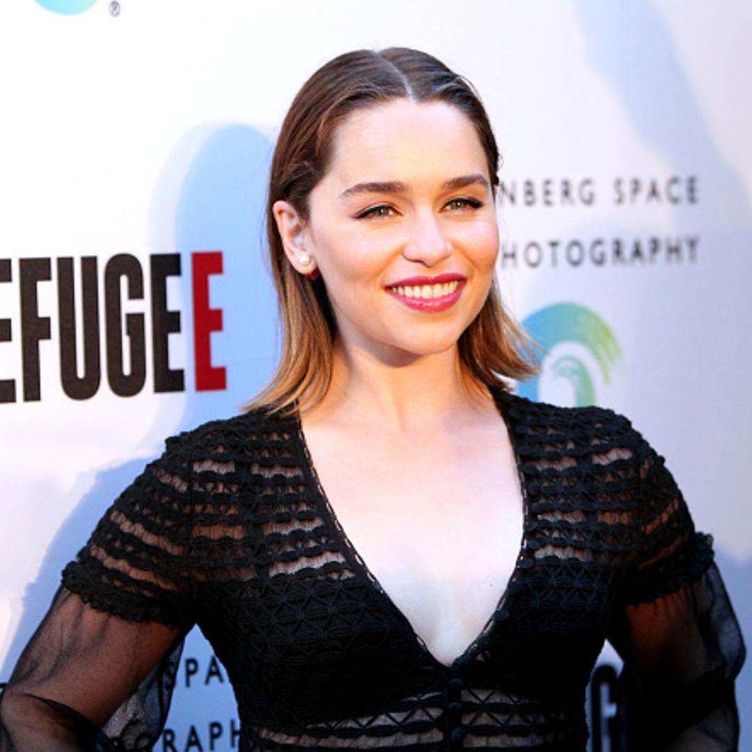Actress Emilia Clarke arrives at the opening of 'Refugee' at The Annenberg Space For Photography on April 21, 2016 in Century City, California.