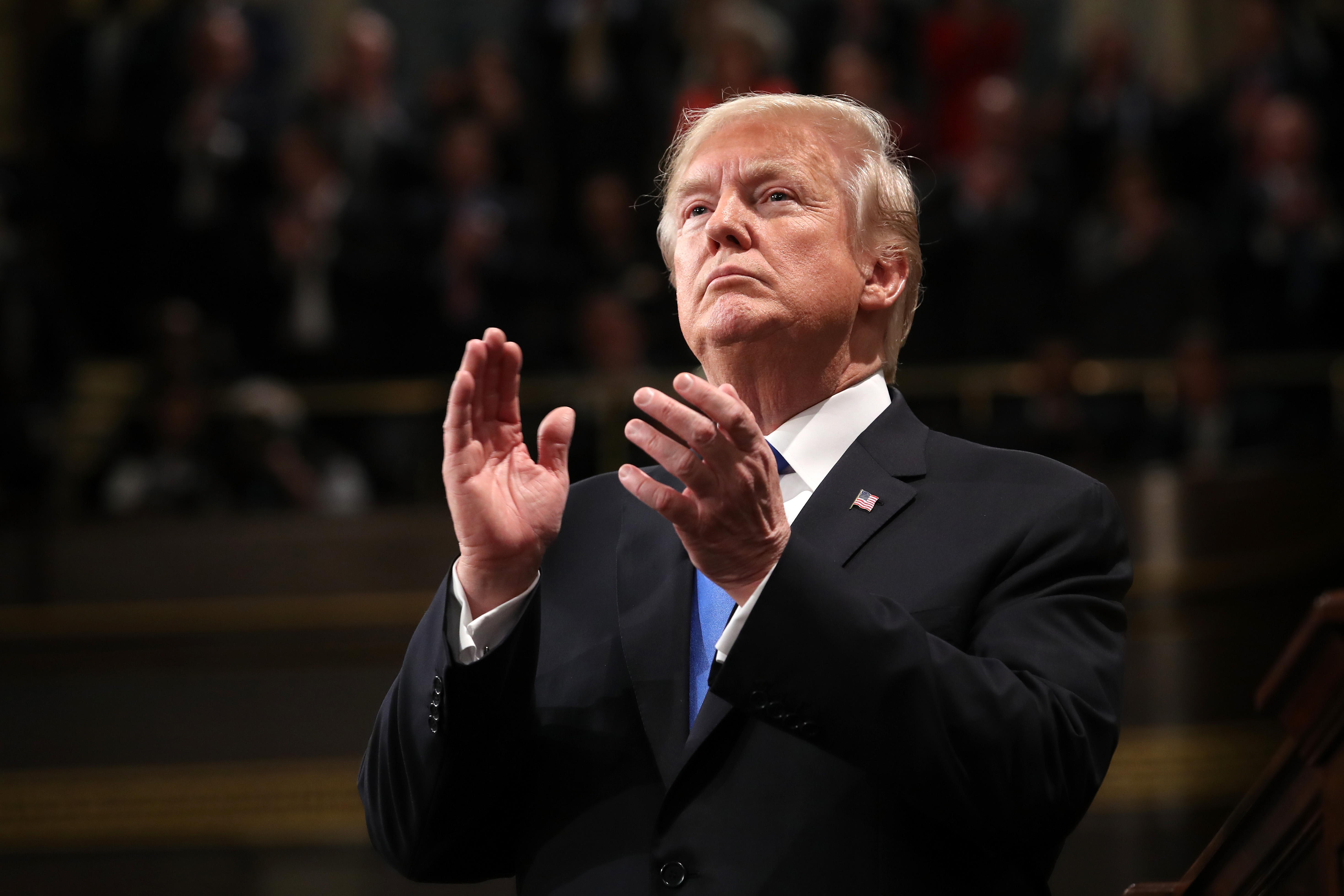 President Trump Addresses The Nation In His First State Of The Union Address To Joint Session Of  Congress