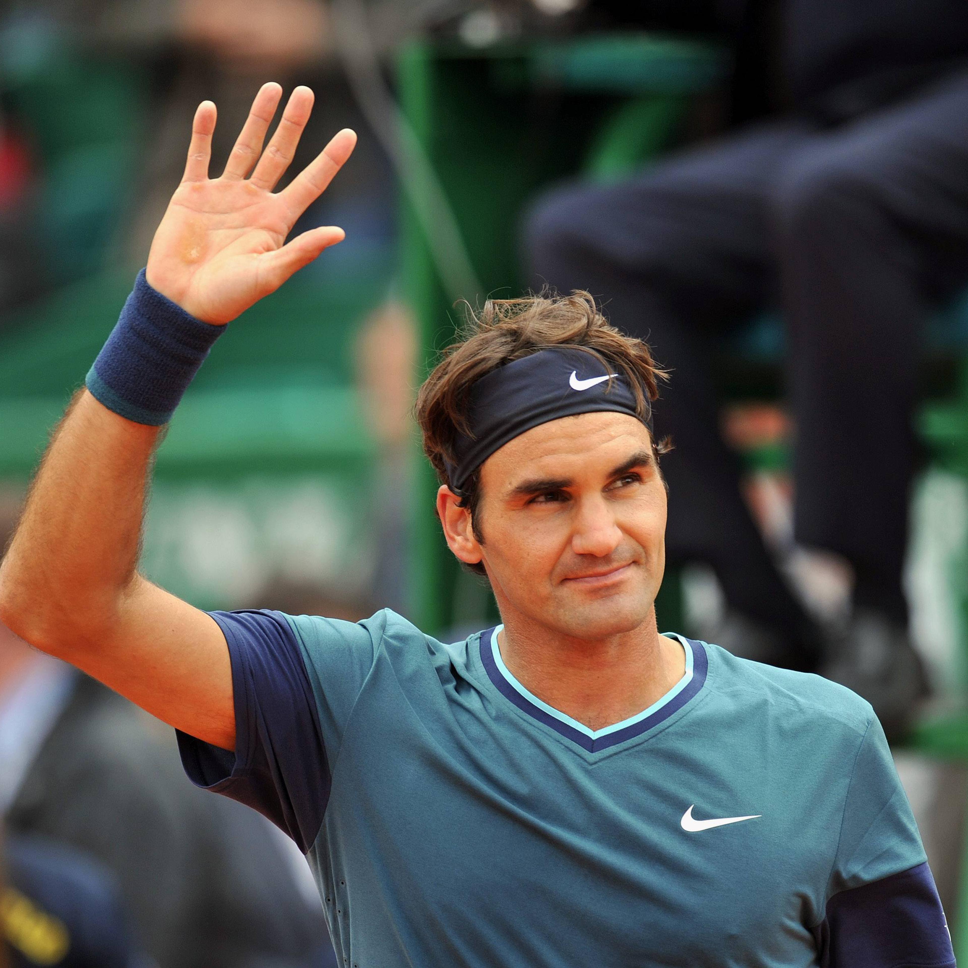 Roger Federer at the Monte Carlo Rolex Masters Tennis tournament, April 16, 2014.