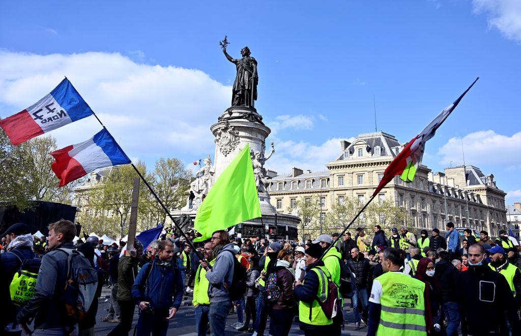 Around 31,000 protestors turned out to march in France’s Yellow Vest protests for a 22nd straight Saturday.