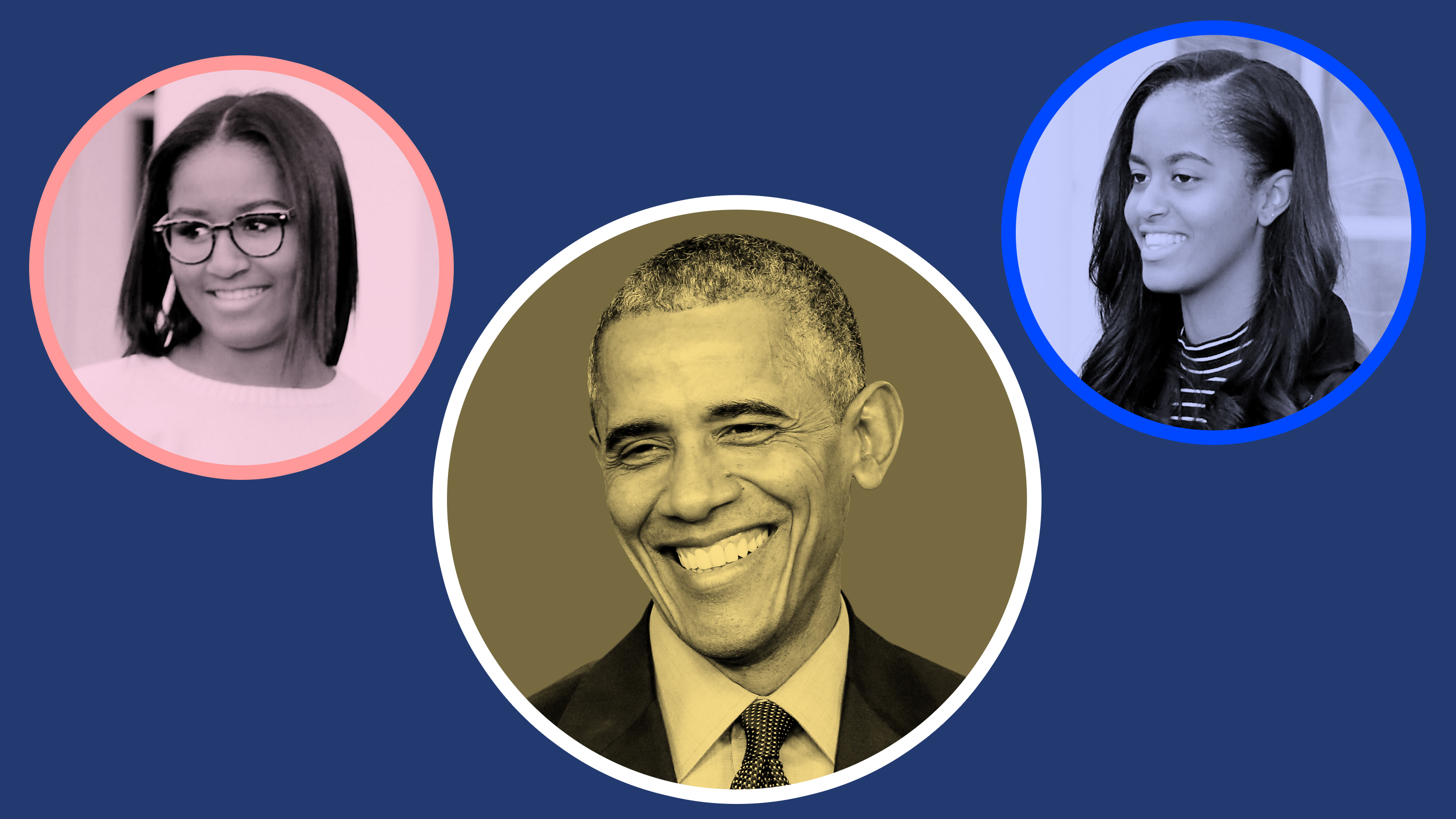 Barack Obama with daughters