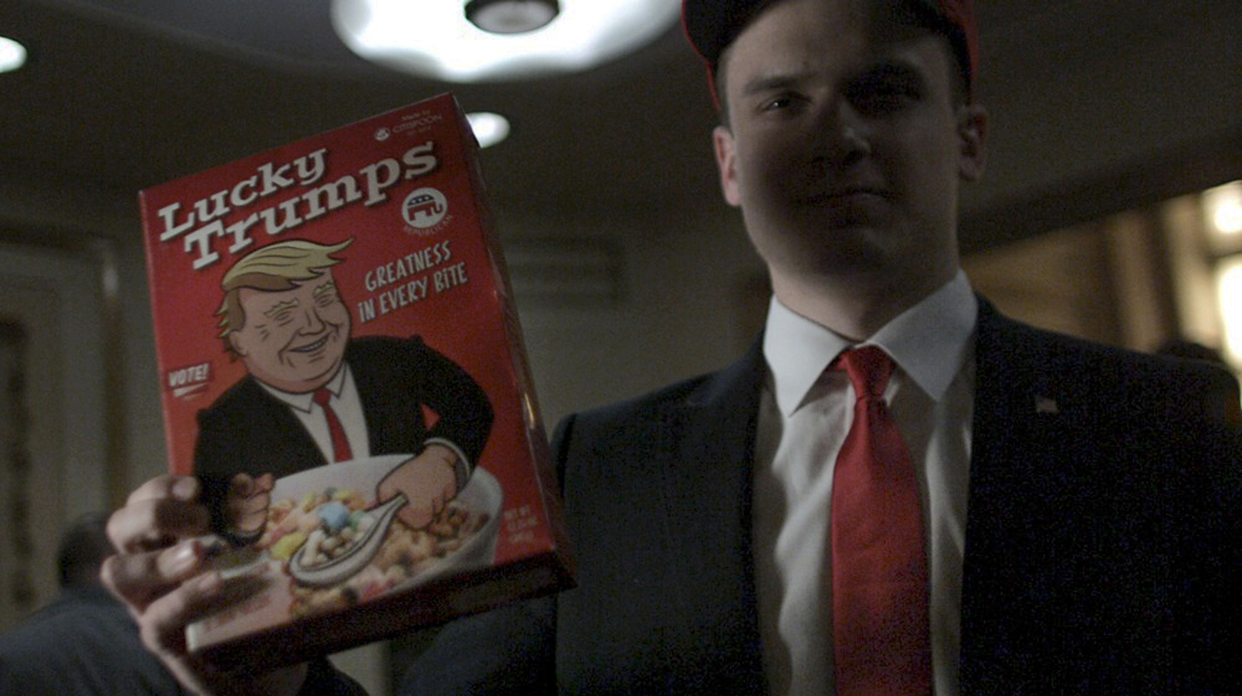 Trump supporter at a rally in Iowa. 