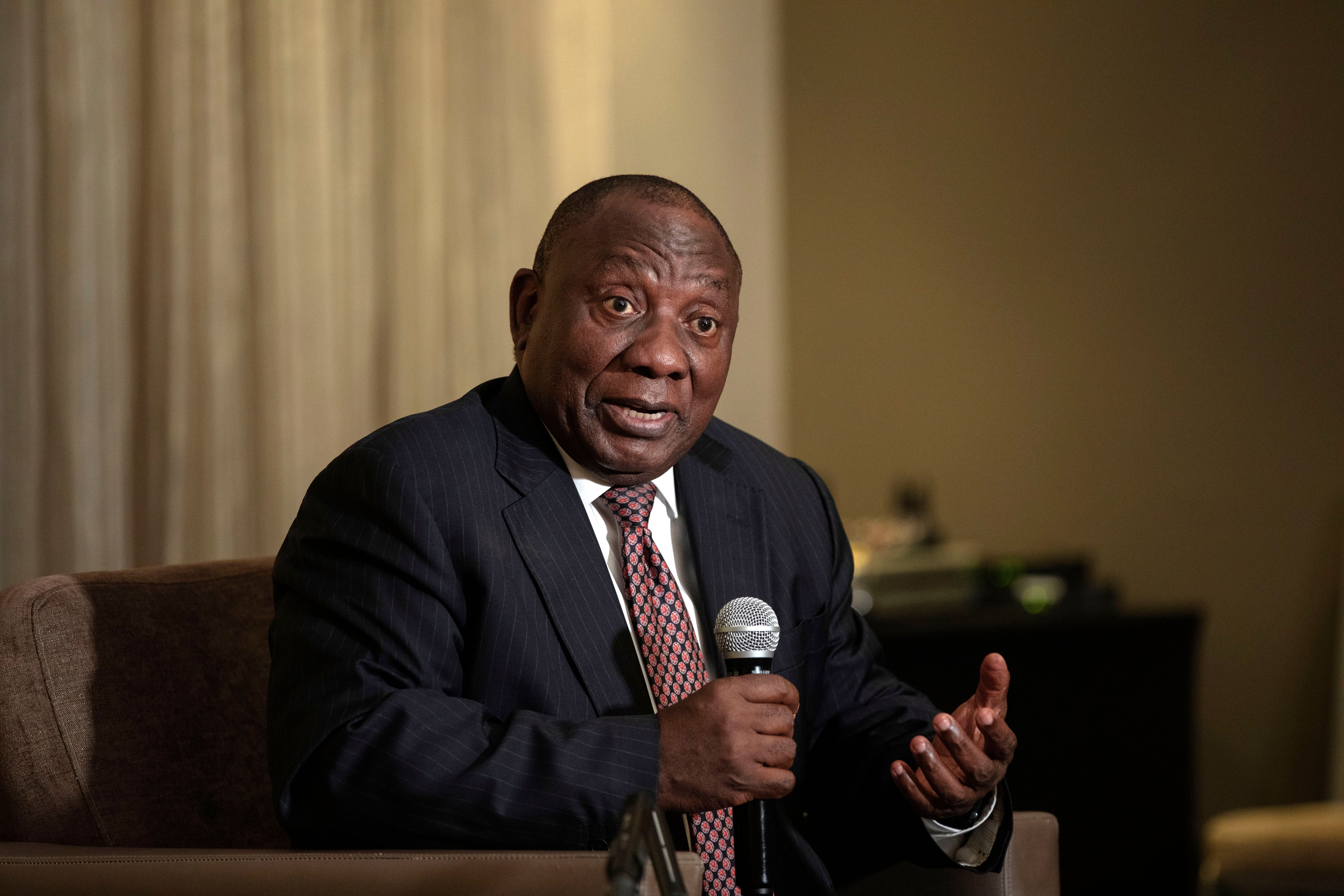 South Africa President Ramaphosa FCA meeting, Johannesburg - 01 Nov 2018