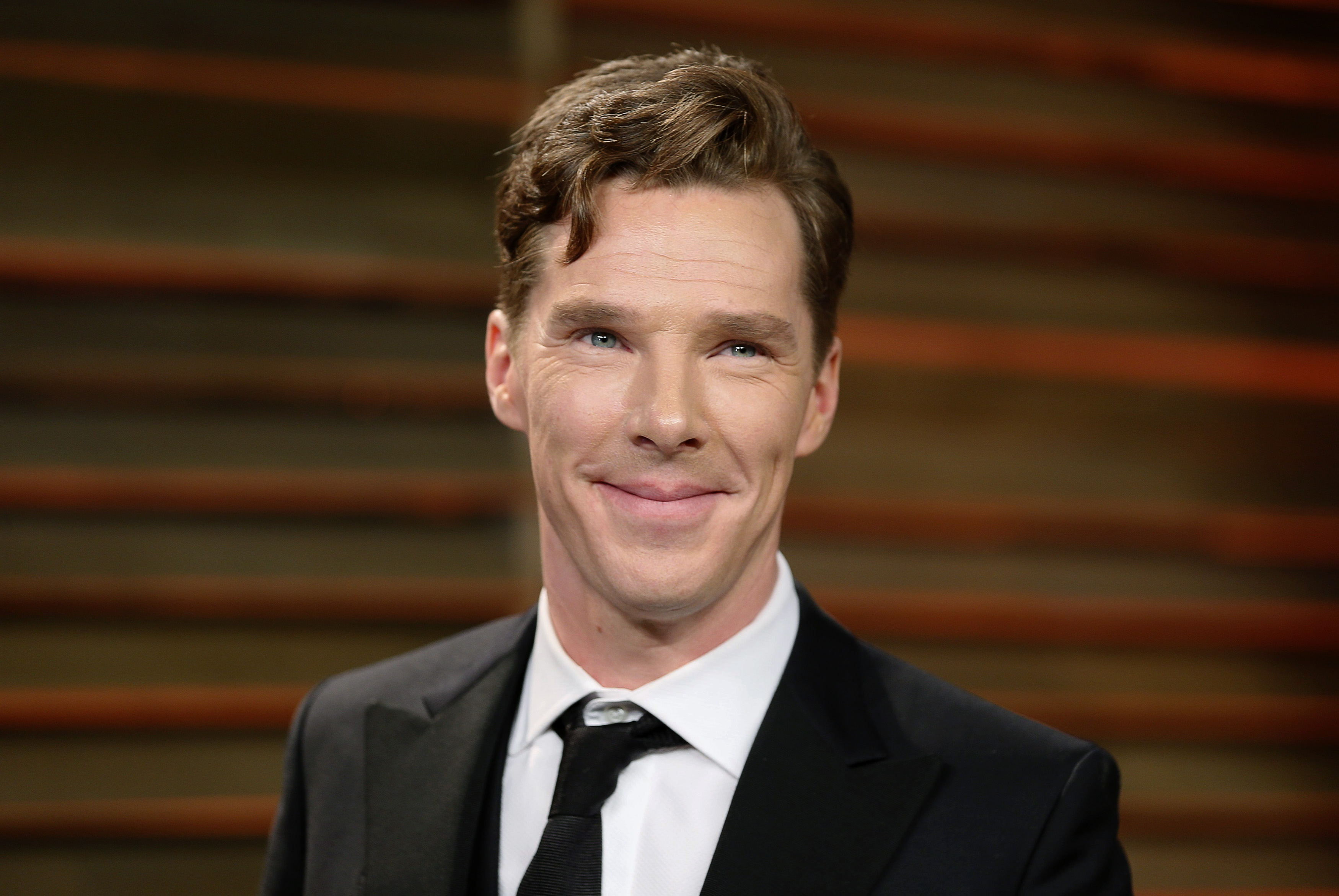 Benedict Cumberbatch arrives at the 2014 Vanity Fair Oscars Party in West Hollywood, on March 3, 2014.