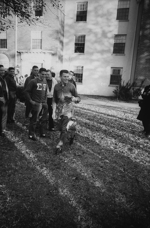 Students demonstrating in 1961