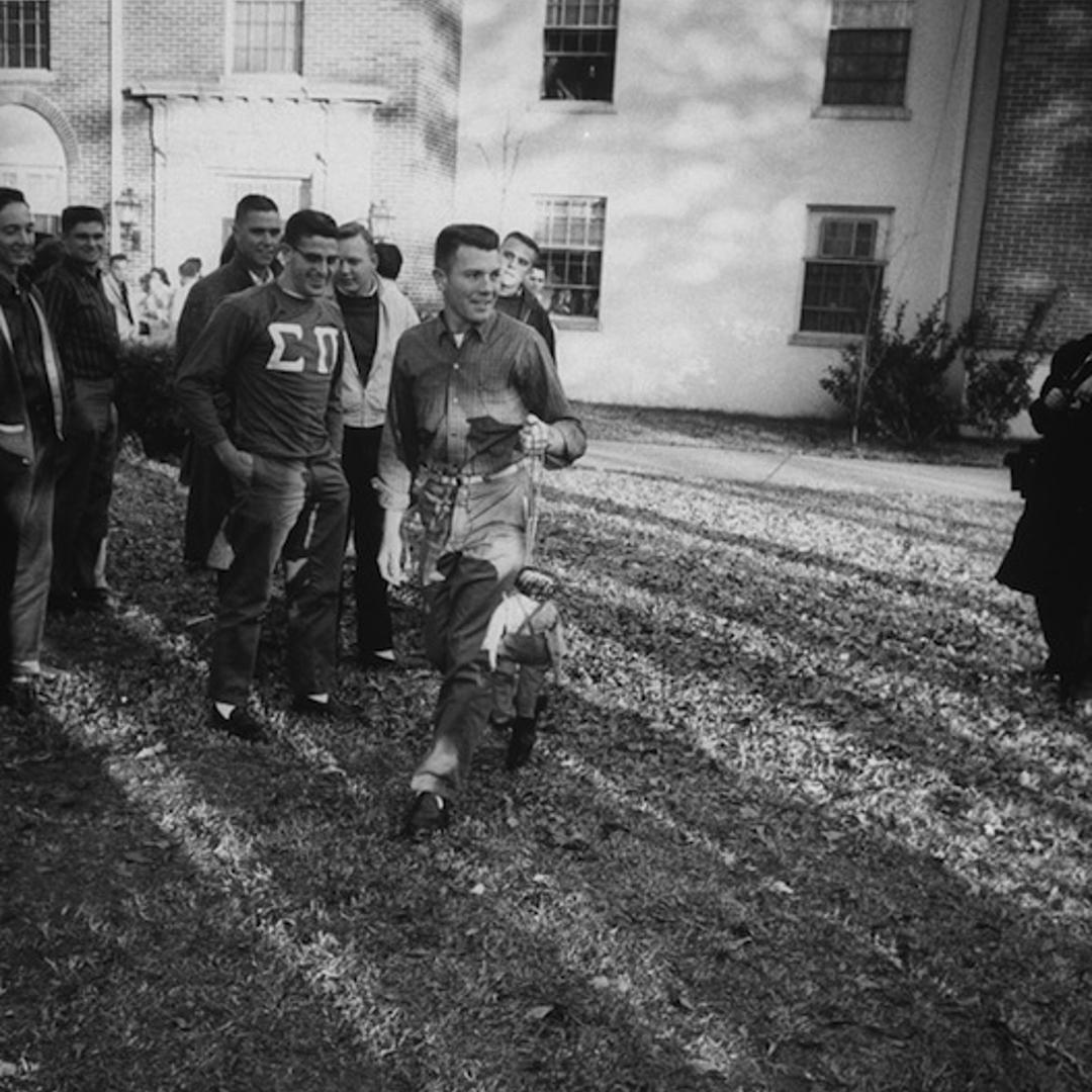 Students demonstrating in 1961