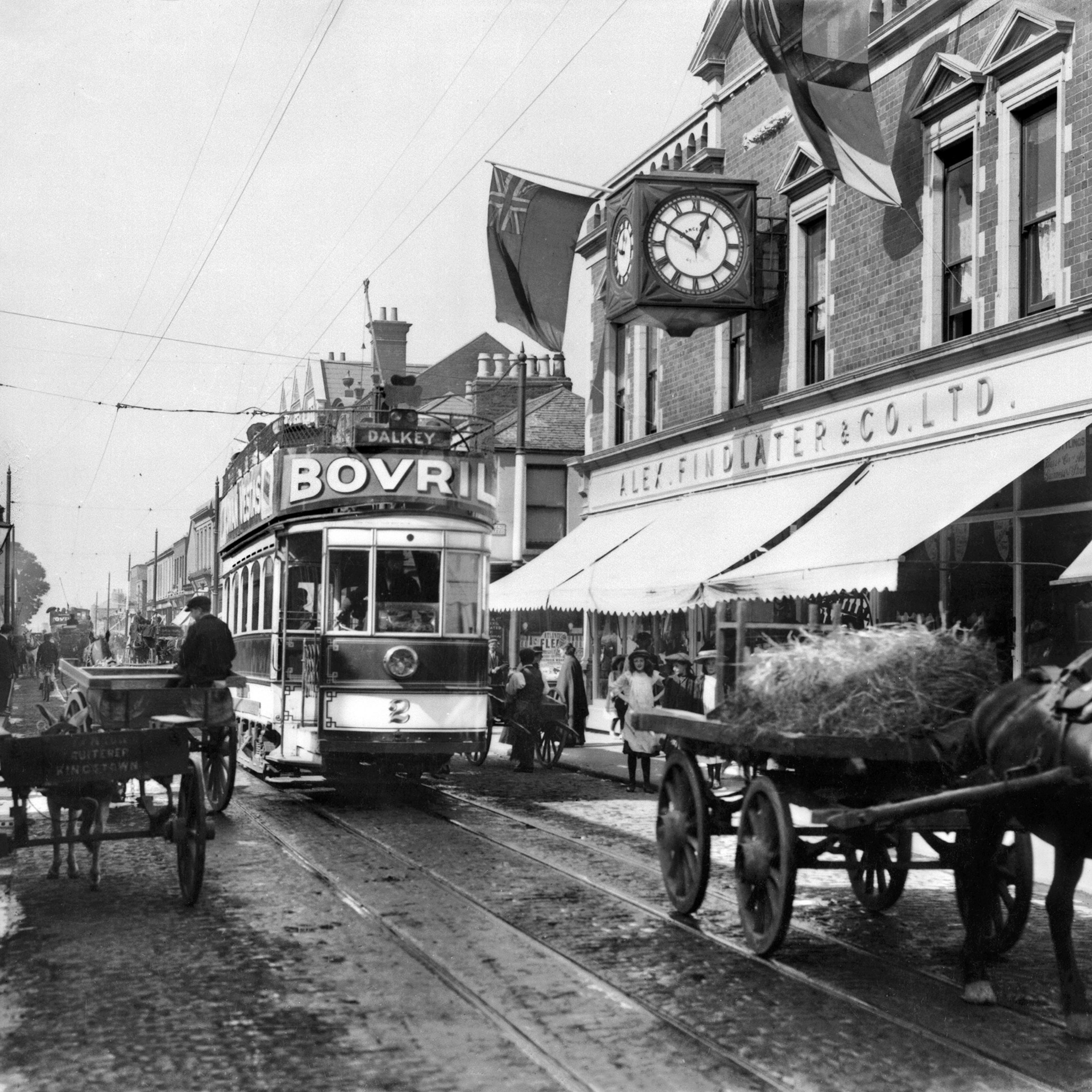 Electric Tram in Dublin, circa 1906.