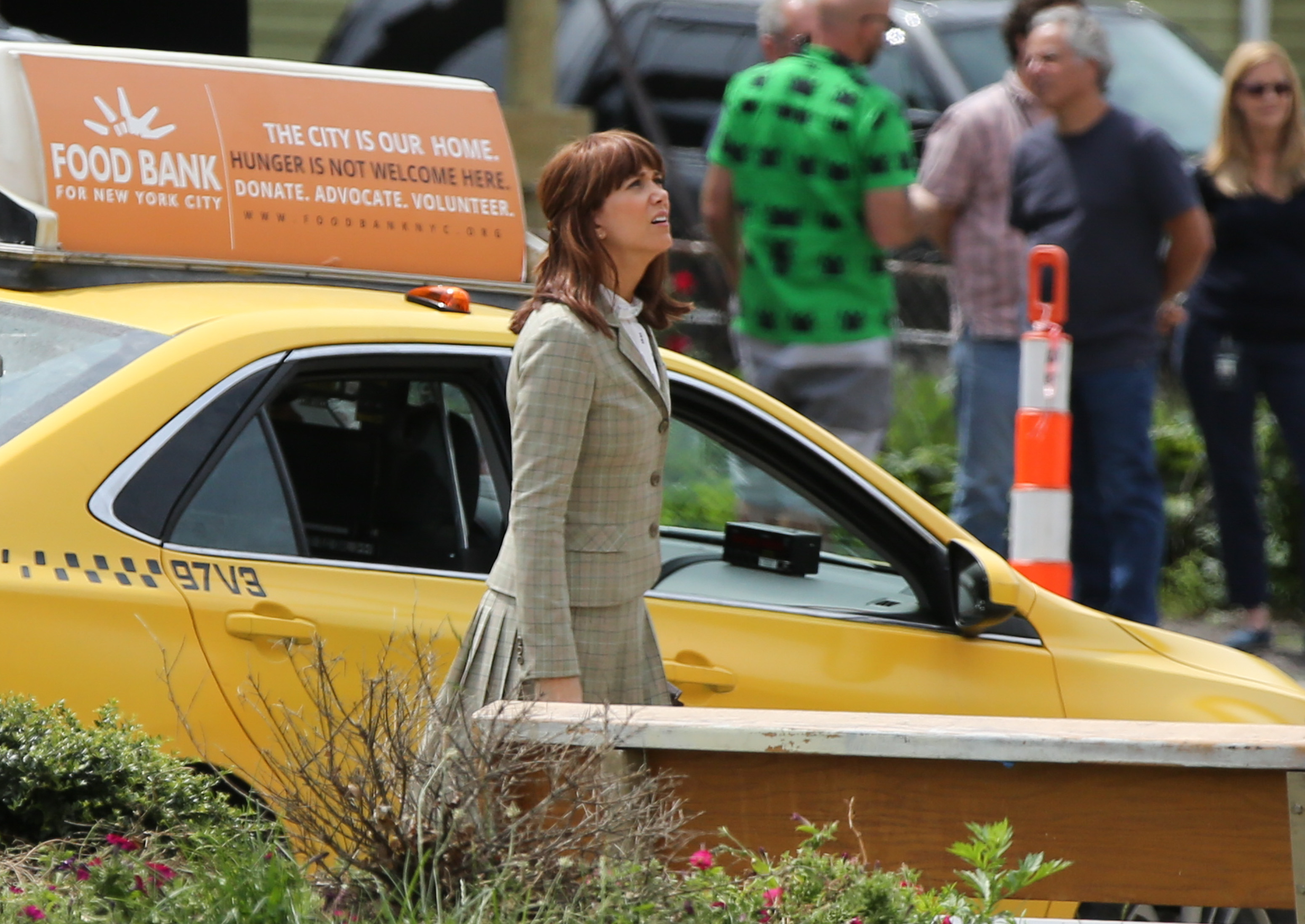 Kristen Wiig is seen on the set of 'Ghostbuster' in Boston on June 18, 2015 in Boston, Massachusetts. 