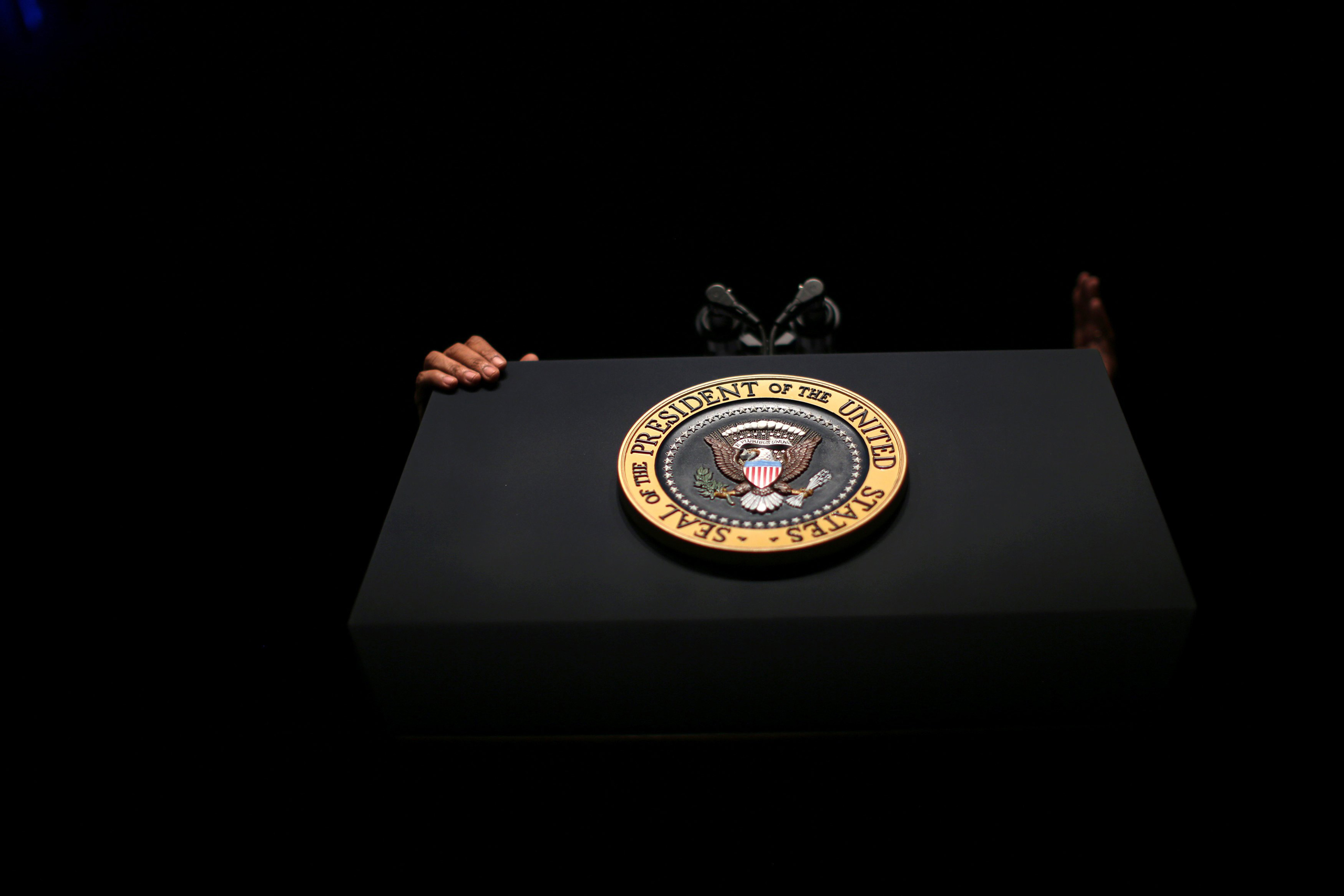 Obama speaks at a state dinner campaign event for Hillary Clinton in Columbus, Ohio, on Oct. 13, 2016.