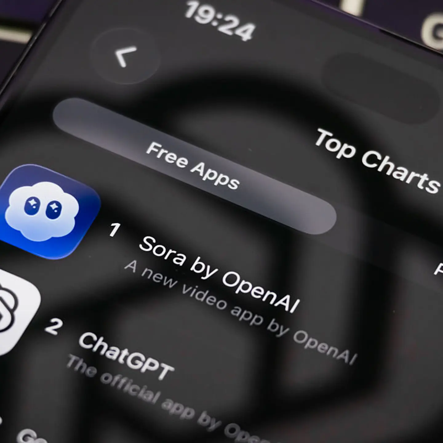 Sora by OpenAI ranks first on App Store free app chart